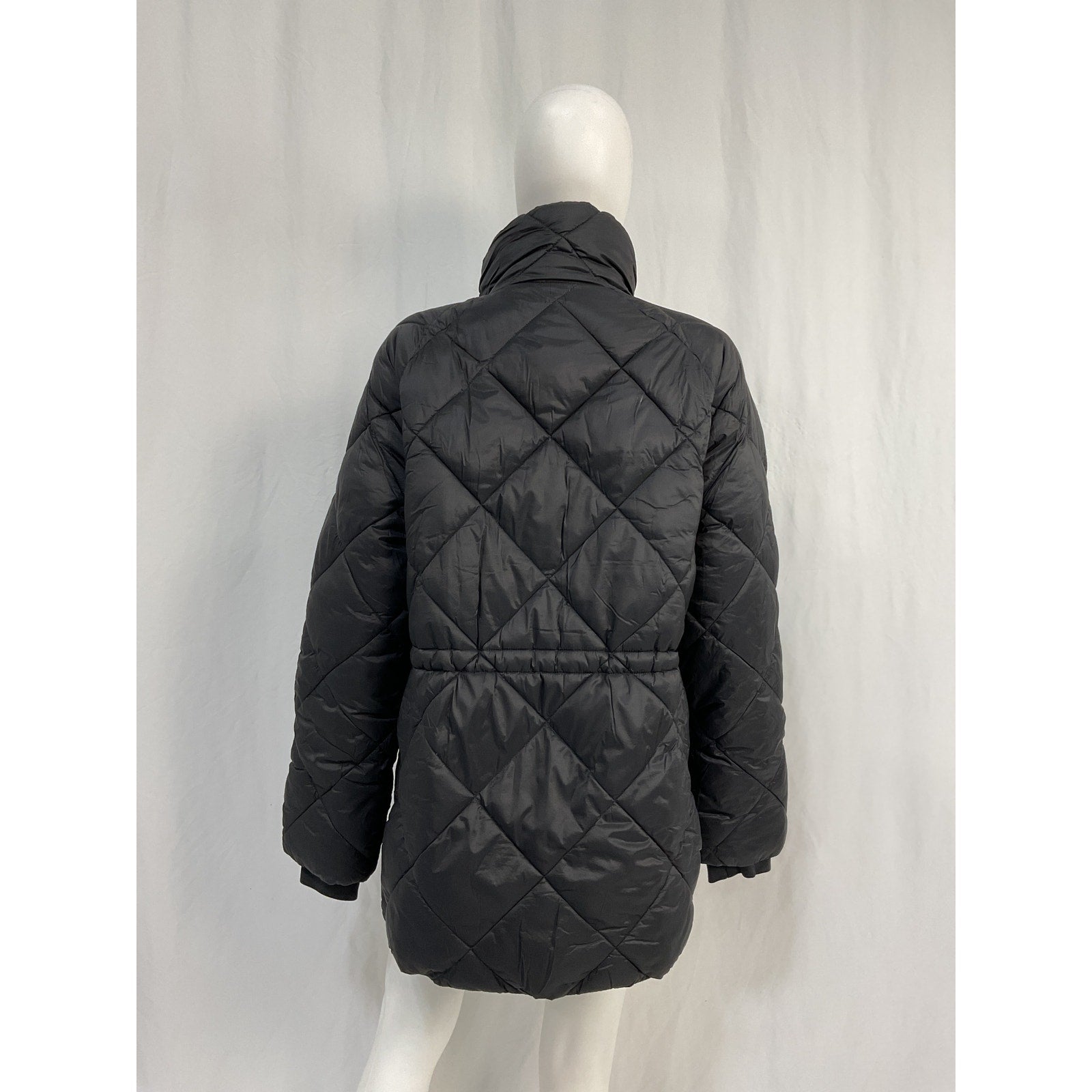 Barbour 'Hoxa' Black Polyamide Funnel Neck Quilted Coat Size 12