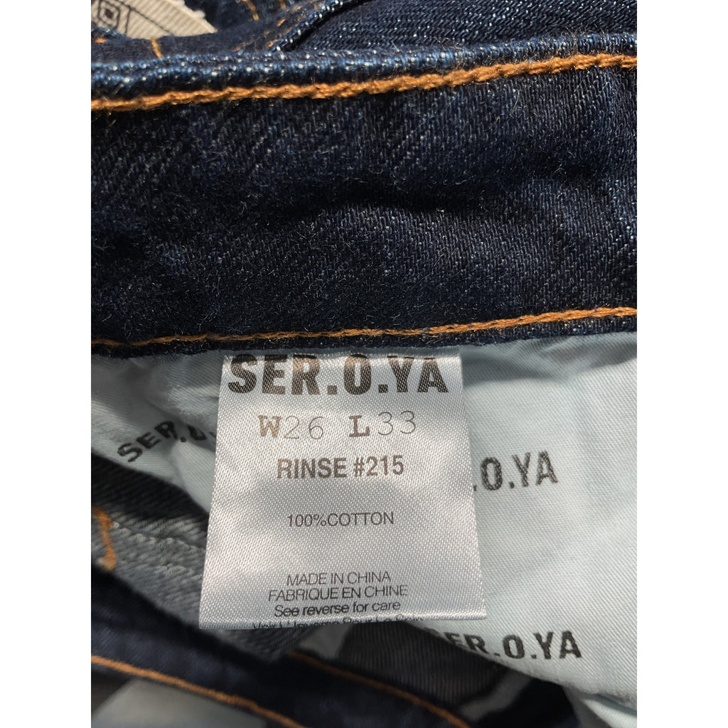 Ser.O.Ya 'Brooklyn' Black High Rise Straight Denim Jean Size 26 - NWT
