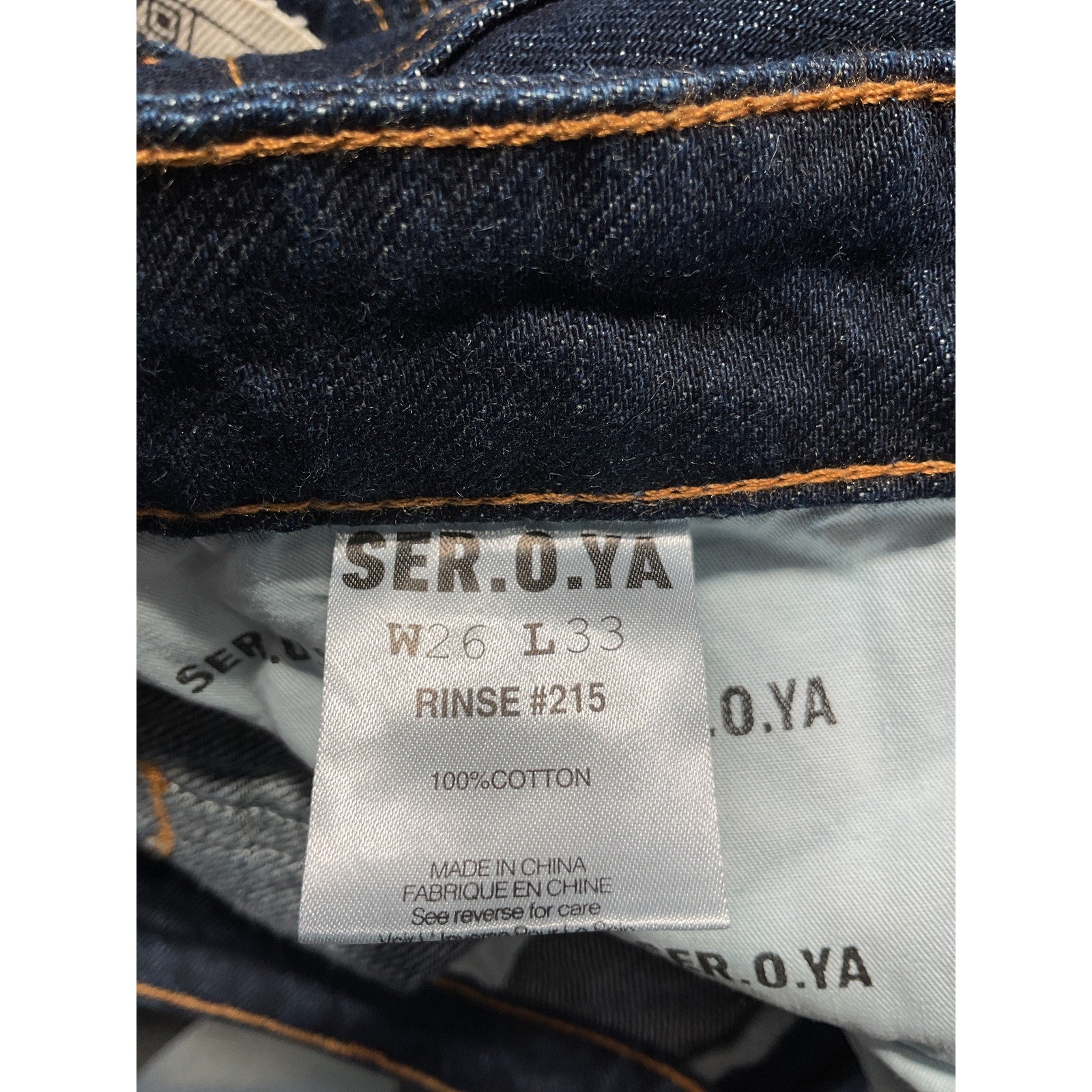 Ser.O.Ya 'Brooklyn' Black High Rise Straight Denim Jean Size 26 - NWT