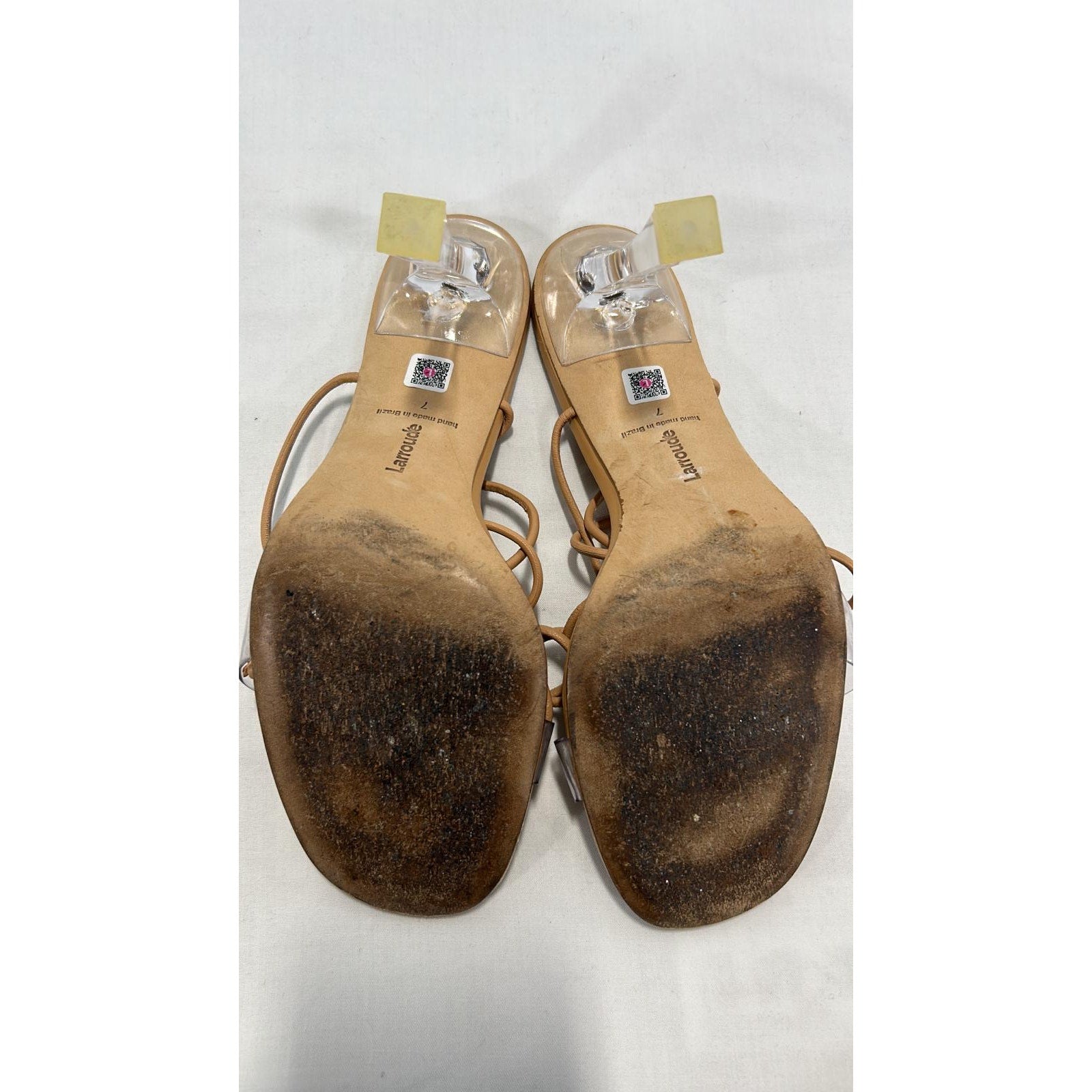 Larroude 'Gloria' Tan Leather Heel Size 7