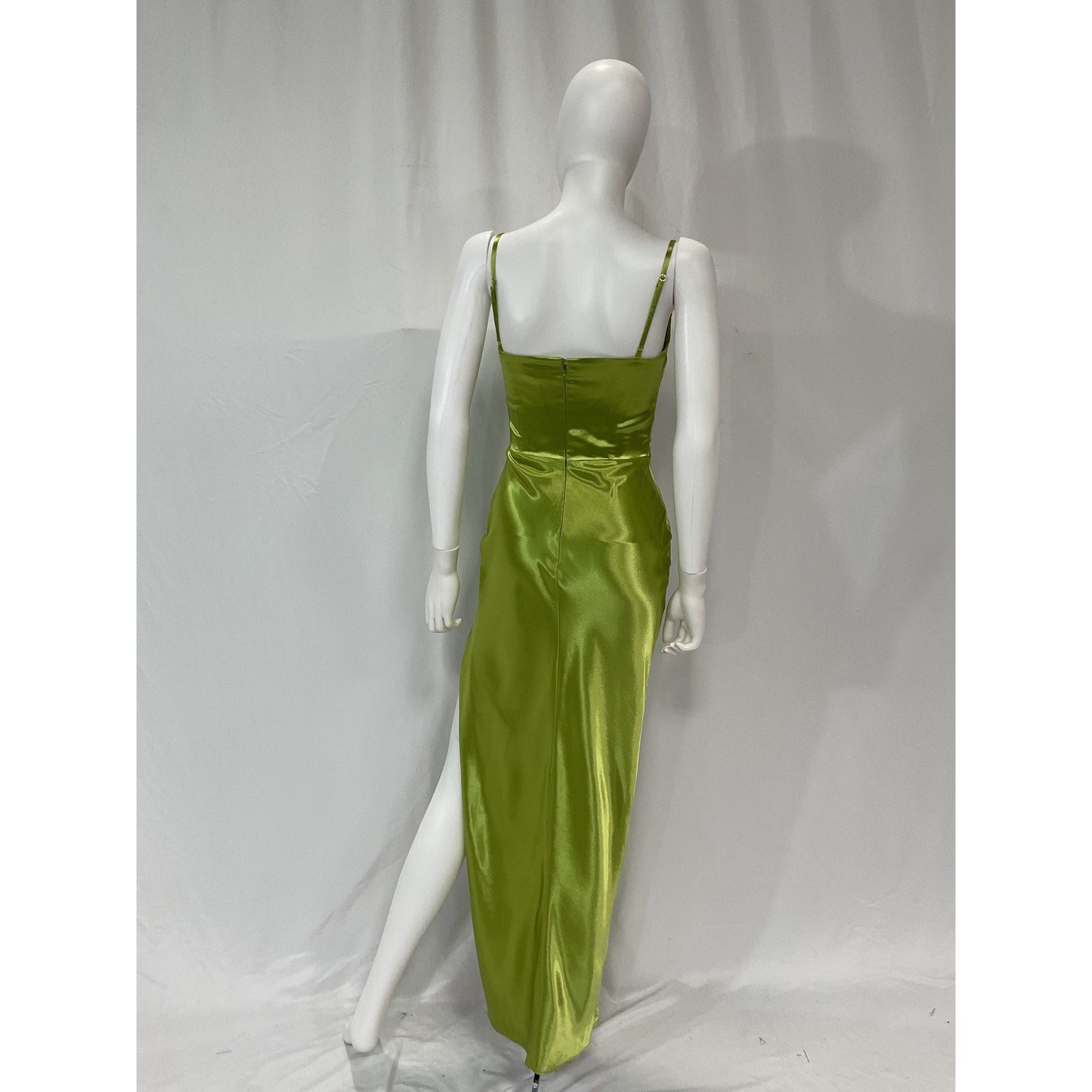 Nicholas 'Ariah' Green Satin Cowl Draped Midi Dress Size 2