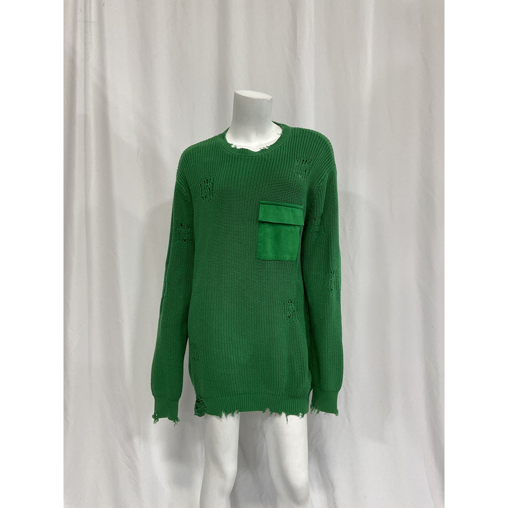 Ser.O.Ya 'Devin' Green Faux Suede Sweater Size S