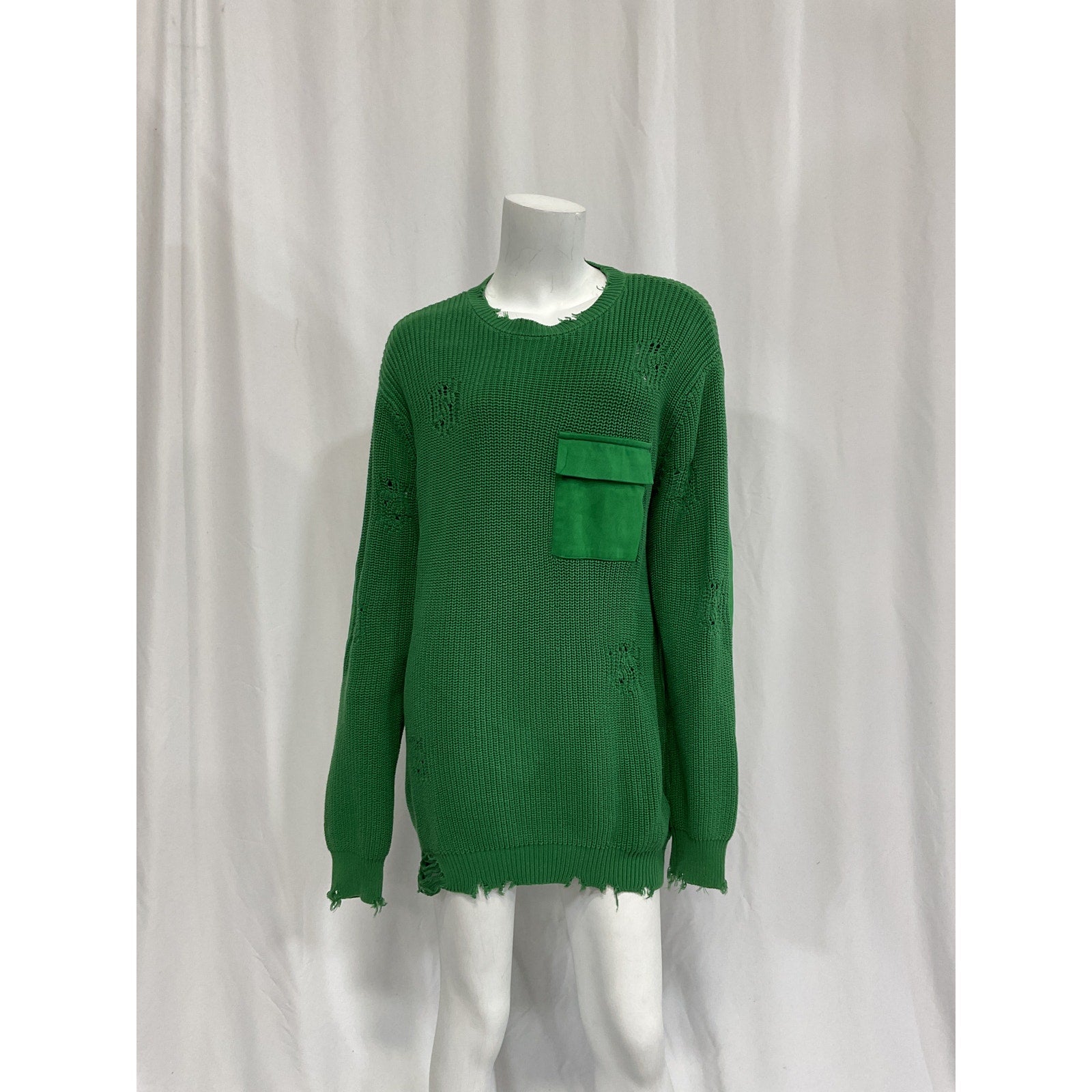 Ser.O.Ya 'Devin' Green Faux Suede Sweater Size S