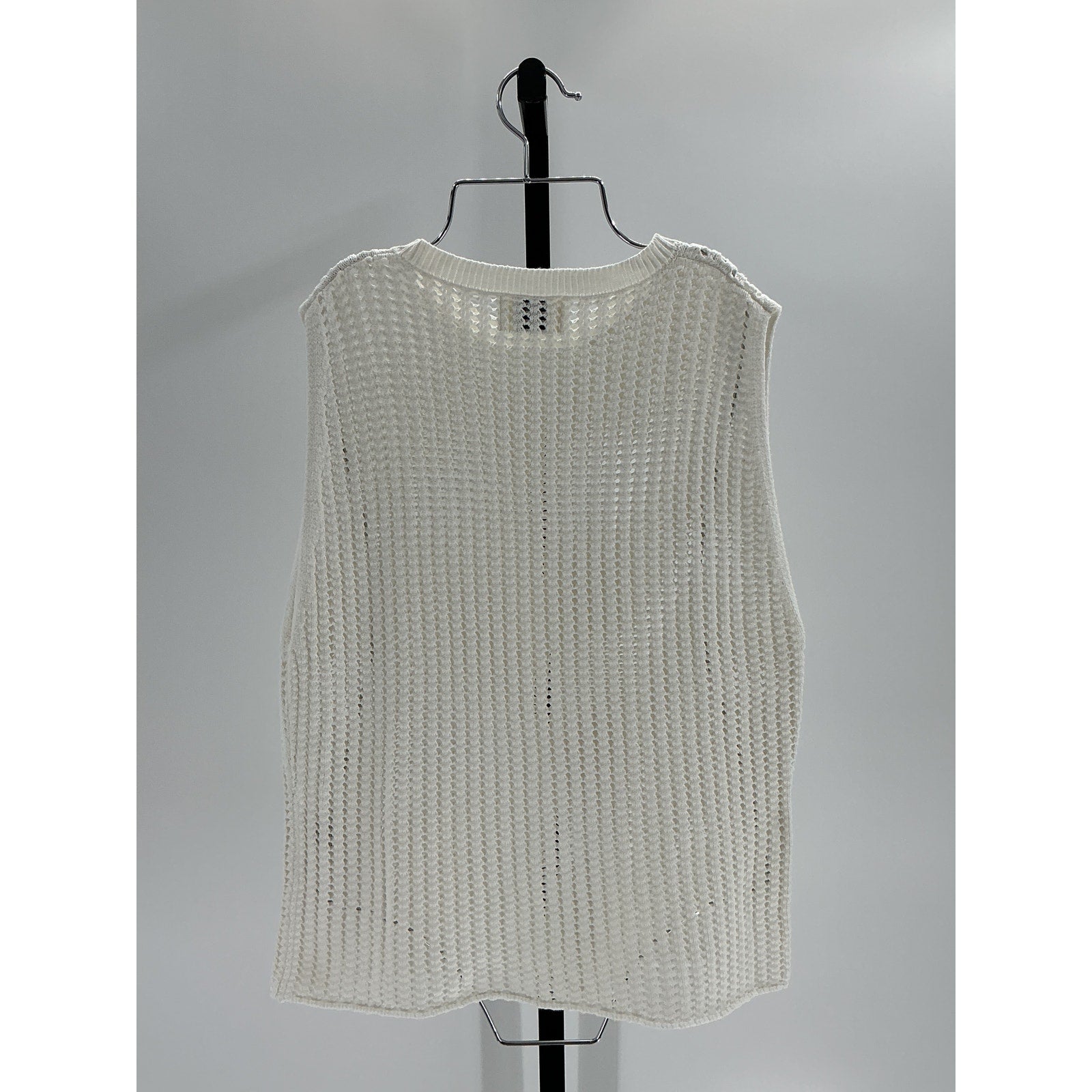 Dissh 'Denny' Off White Cotton Crochet Off White Knit Top Size L
