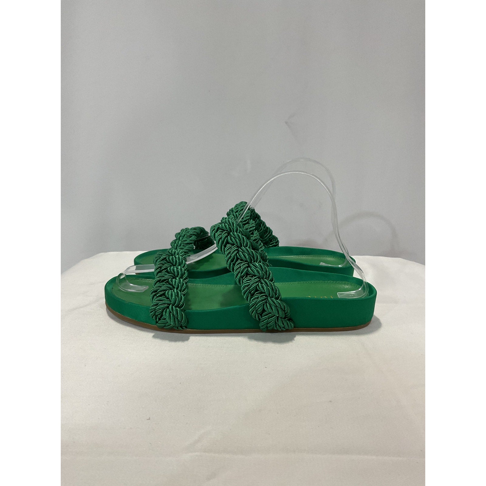 Joie 'Costance' GreenLeather Satin Slide Sandal Size 8 M