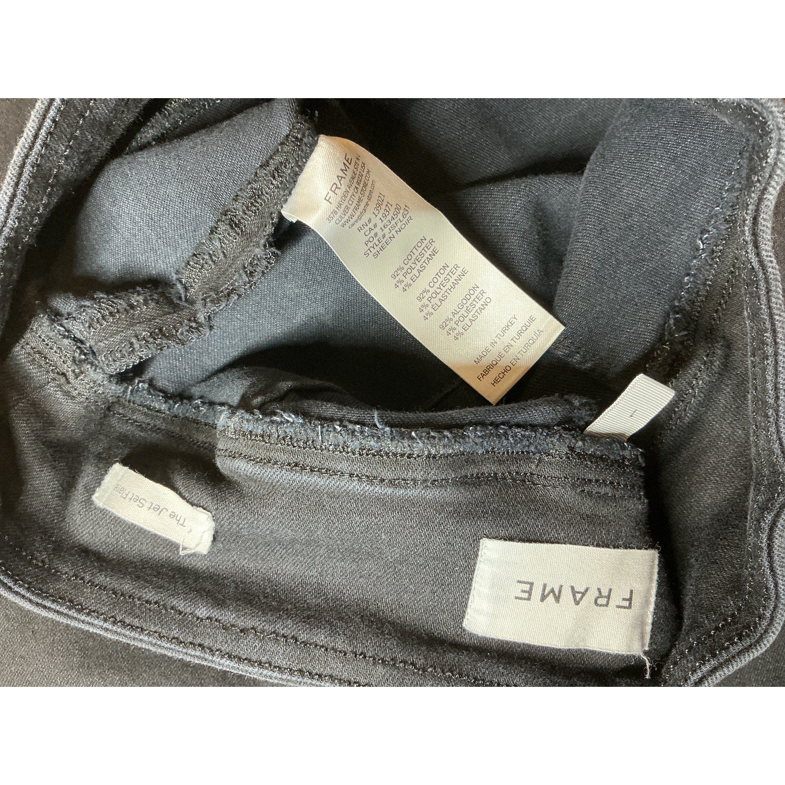 Frame 'Le' Black Cotton Jetset Stretch Flared Leg Jeans Size 1