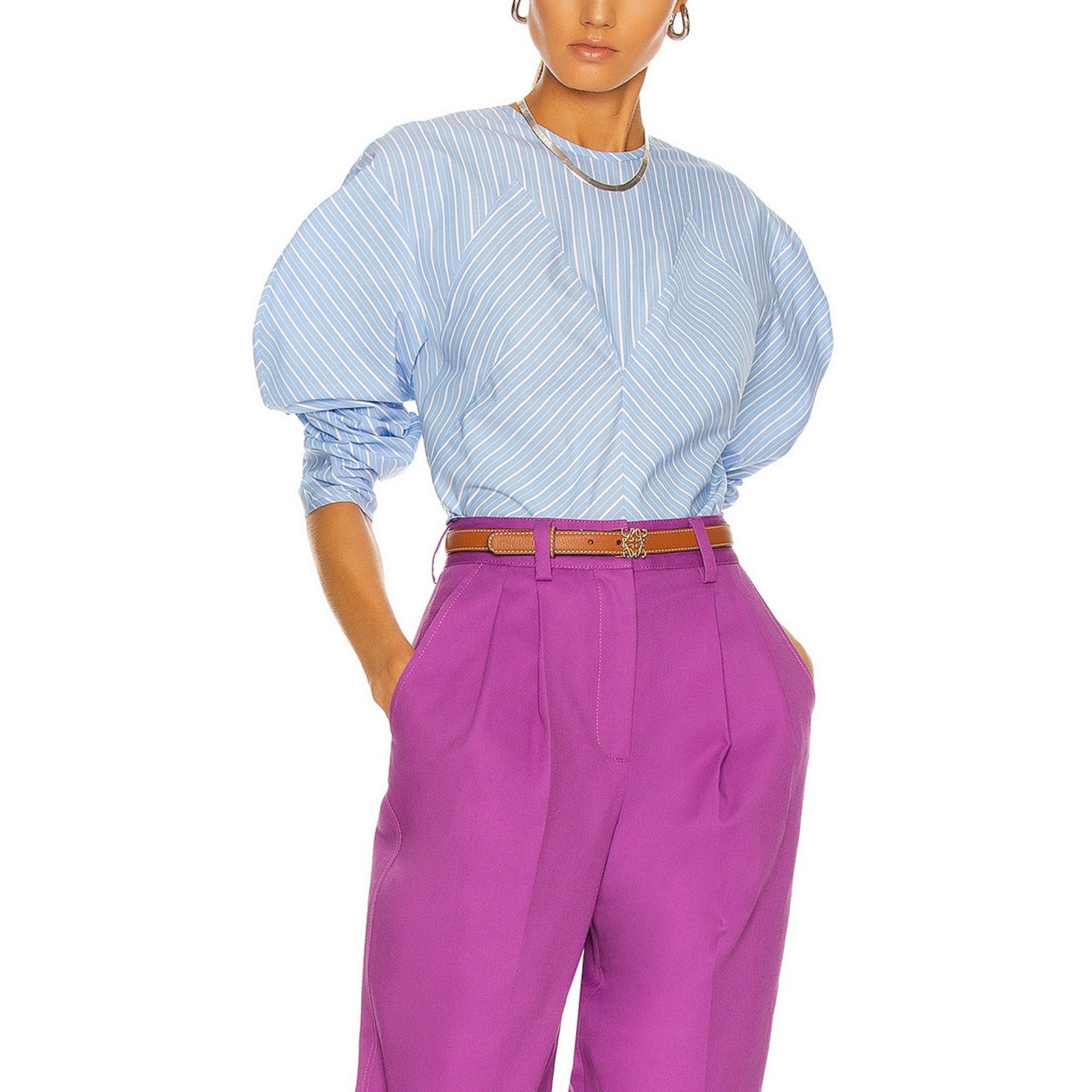 Aknvas 'Margot' Blue Cotton Top Size 0