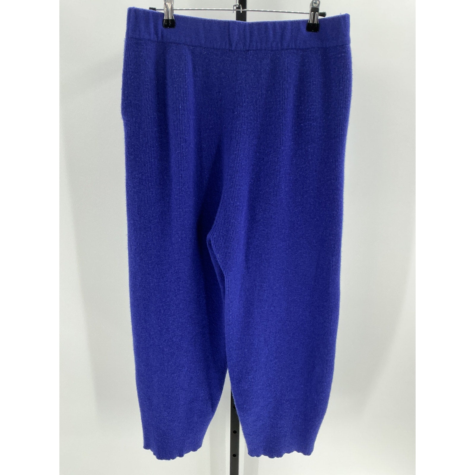 Lapointe Cropped Ribbed Blue Cashmere Track Pants Size L