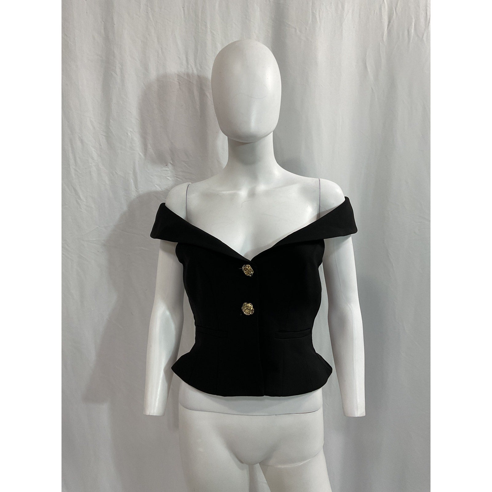 Majorelle 'Brooke' Black Crepe Top Size S