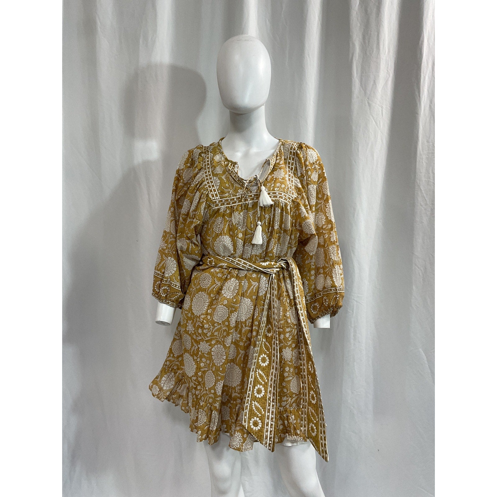 Cleobella 'Magdalena' Yellow Mini Dress Size S