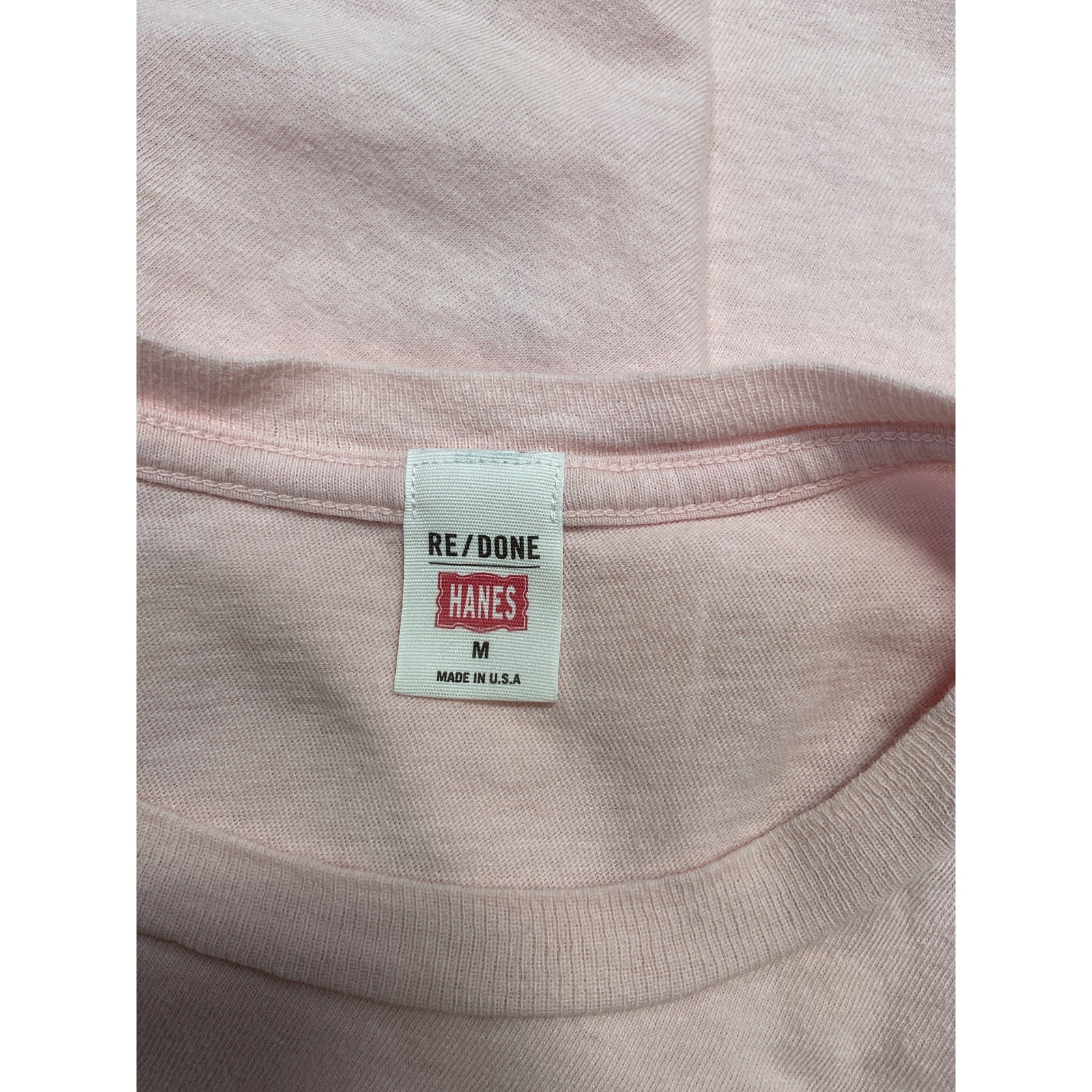 Re/Done '60S' Pink Cotton Slim Tee Size M