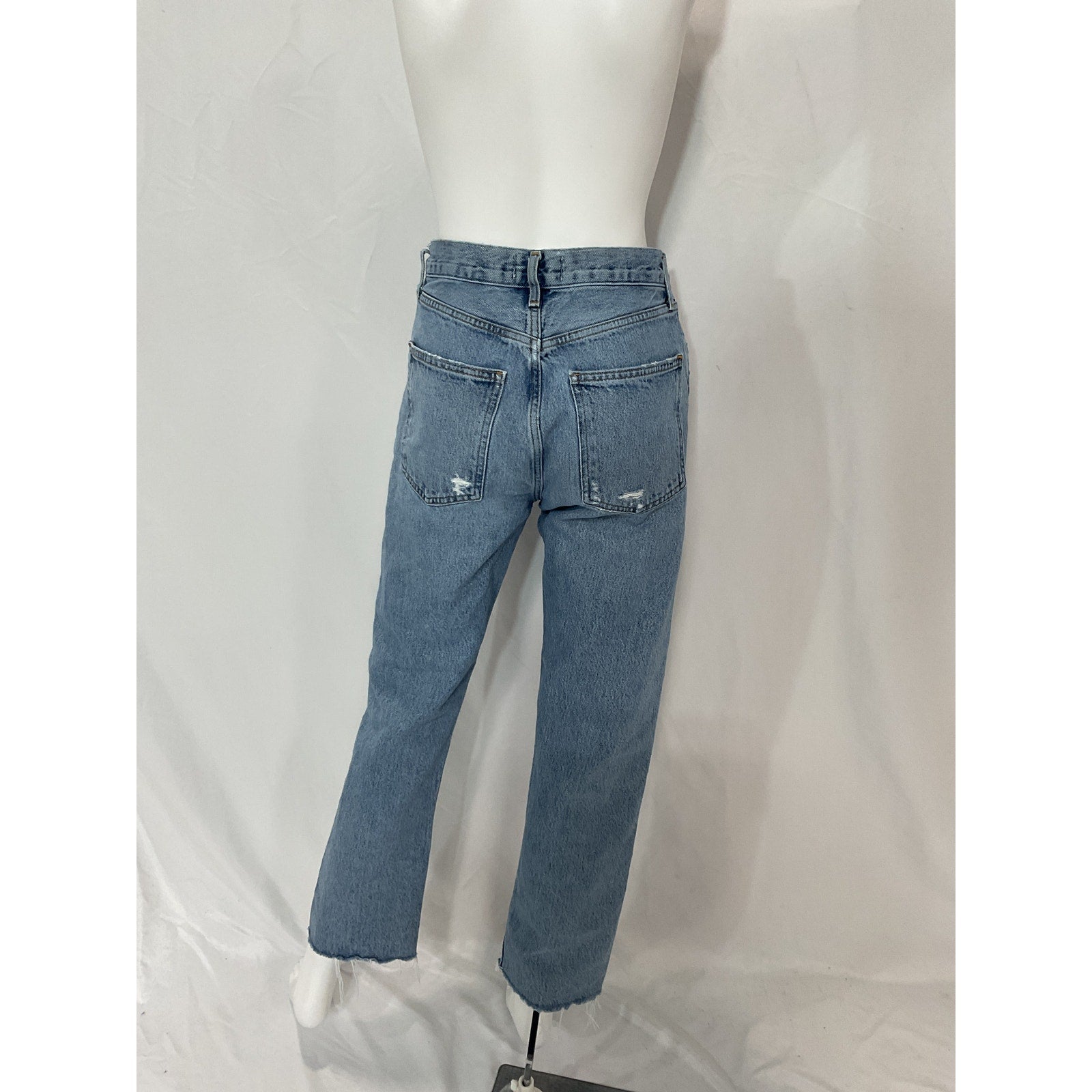 Agolde '90's' Blue Pinch Waist Distressed Denim Jean Size 26