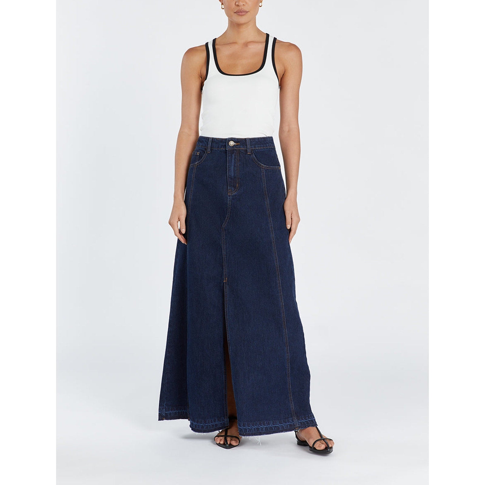 Dissh 'Lennon' Blue Cotton Maxi Skirt Size 12