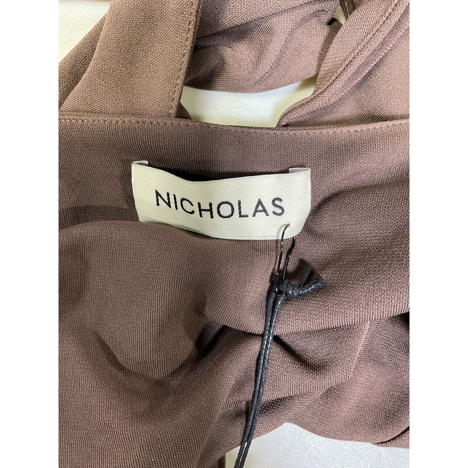 Nicholas 'Kaia' Brown Front Keyhole Halterneck Crop Top Size 8 - NWT