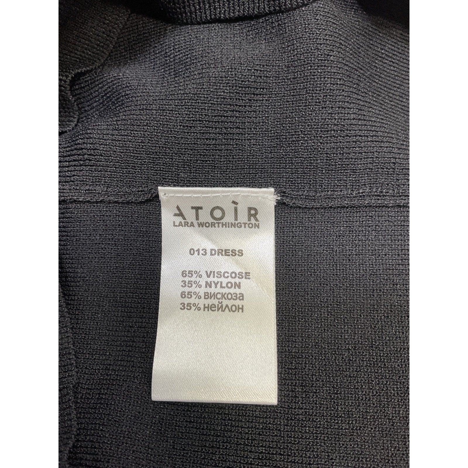 Atoir X 'Lara Worthington' Black Viscose Mini Dress Size S