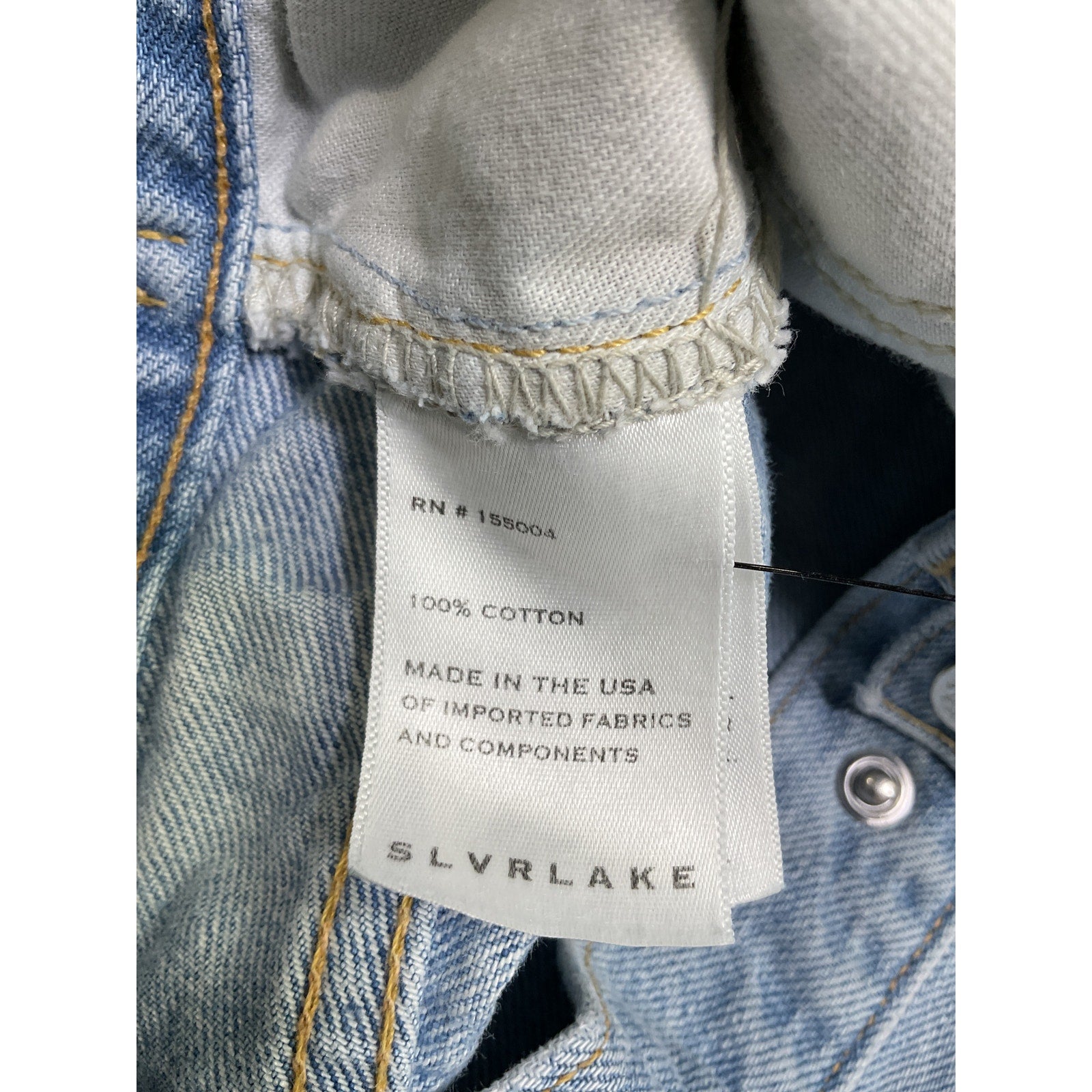 Slvrlake London High Rise Blue Cotton Straight Denim Jean Size 24