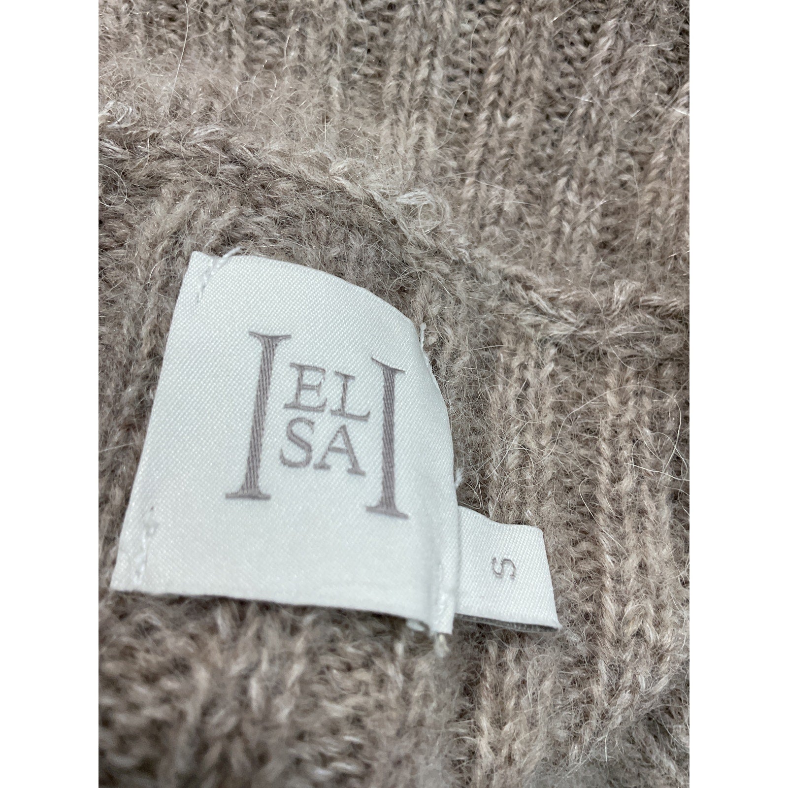 Helsa 'Lauren' Beige Mini Knit Turtleneck Dress Size S