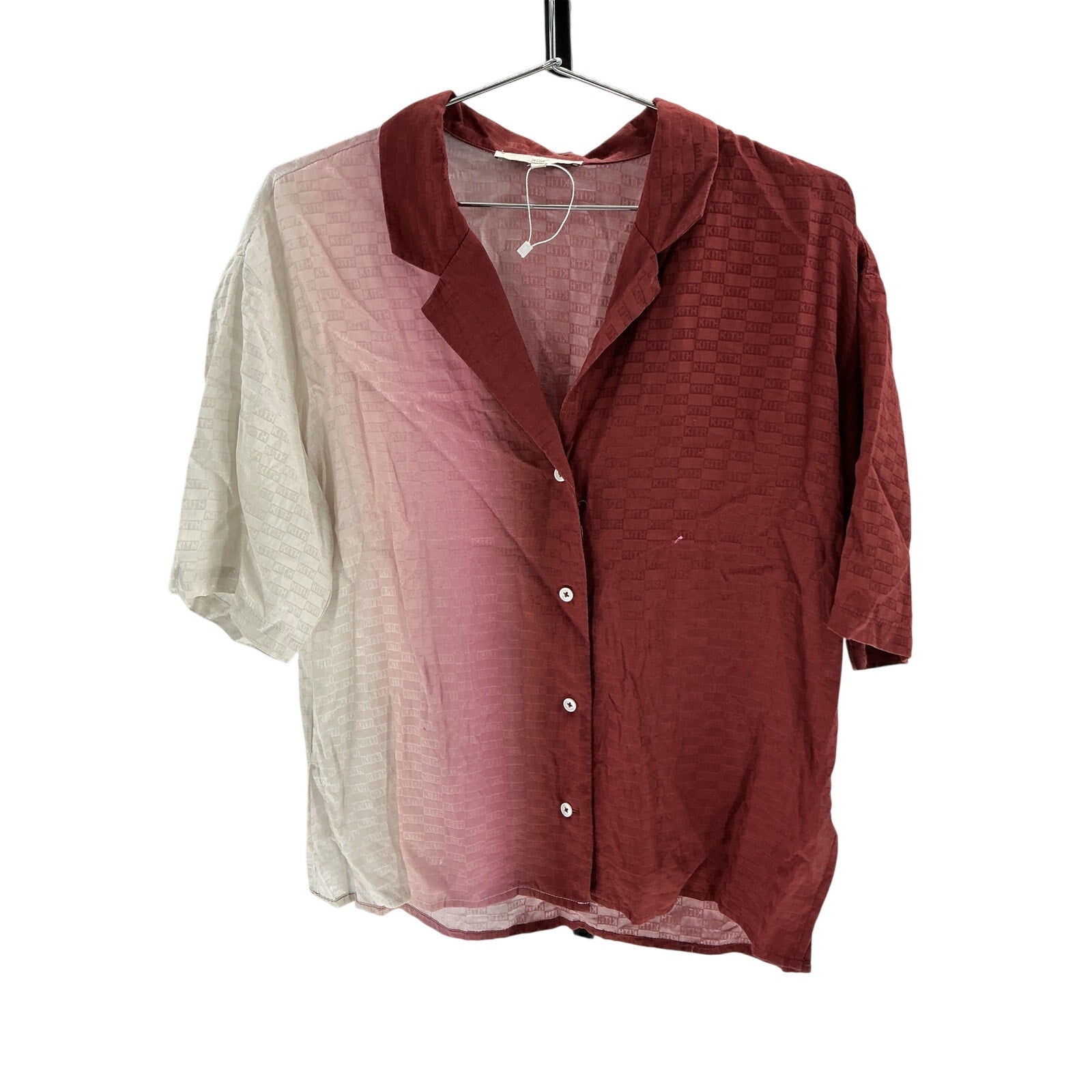 Kith 'Elena' Red Ii Ombre Monogram Shirt Size M