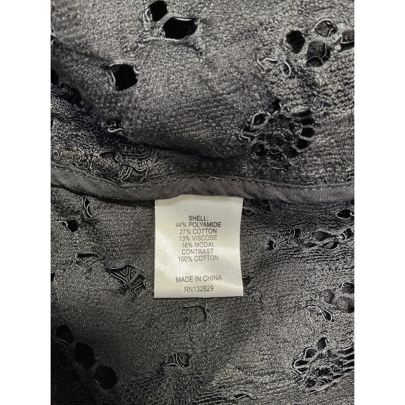 L'Academie 'Calla' Black Polyamide Lace Top Size S