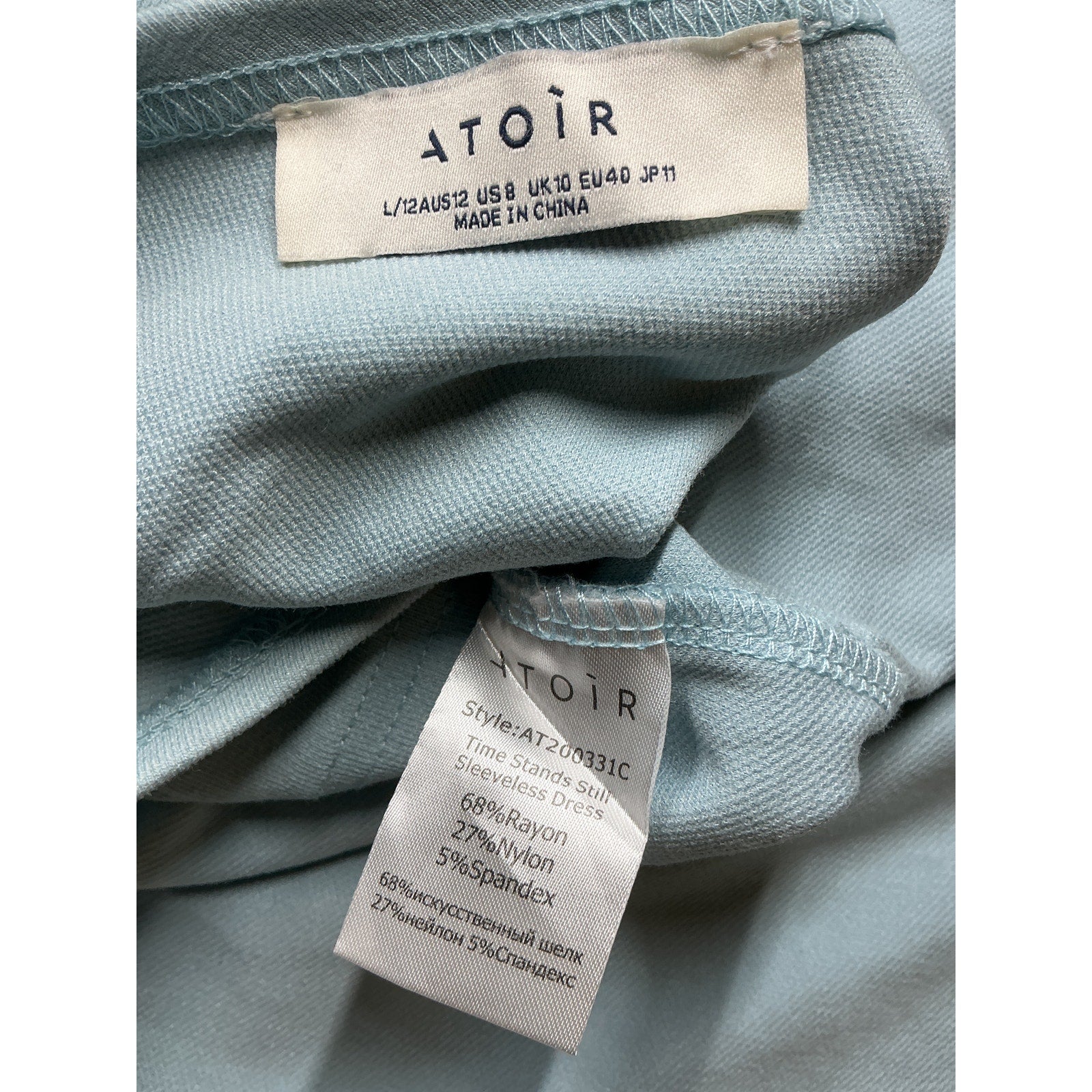 Atoir X Revolve 'Time Stands Still' Blue Rayon Dress Size L
