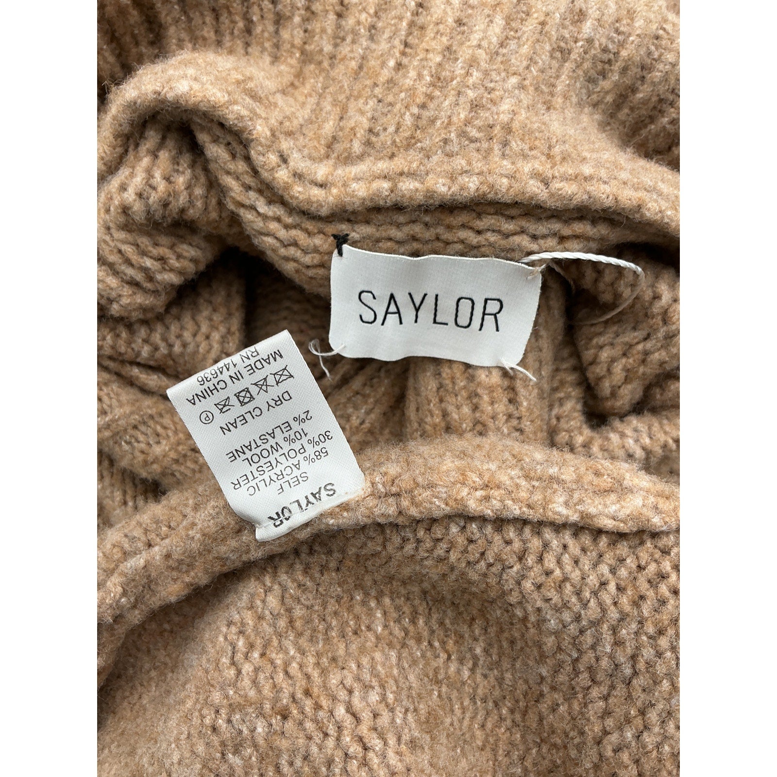 Saylor 'Angelle' Brown Acrylic Sweater Dress Size M
