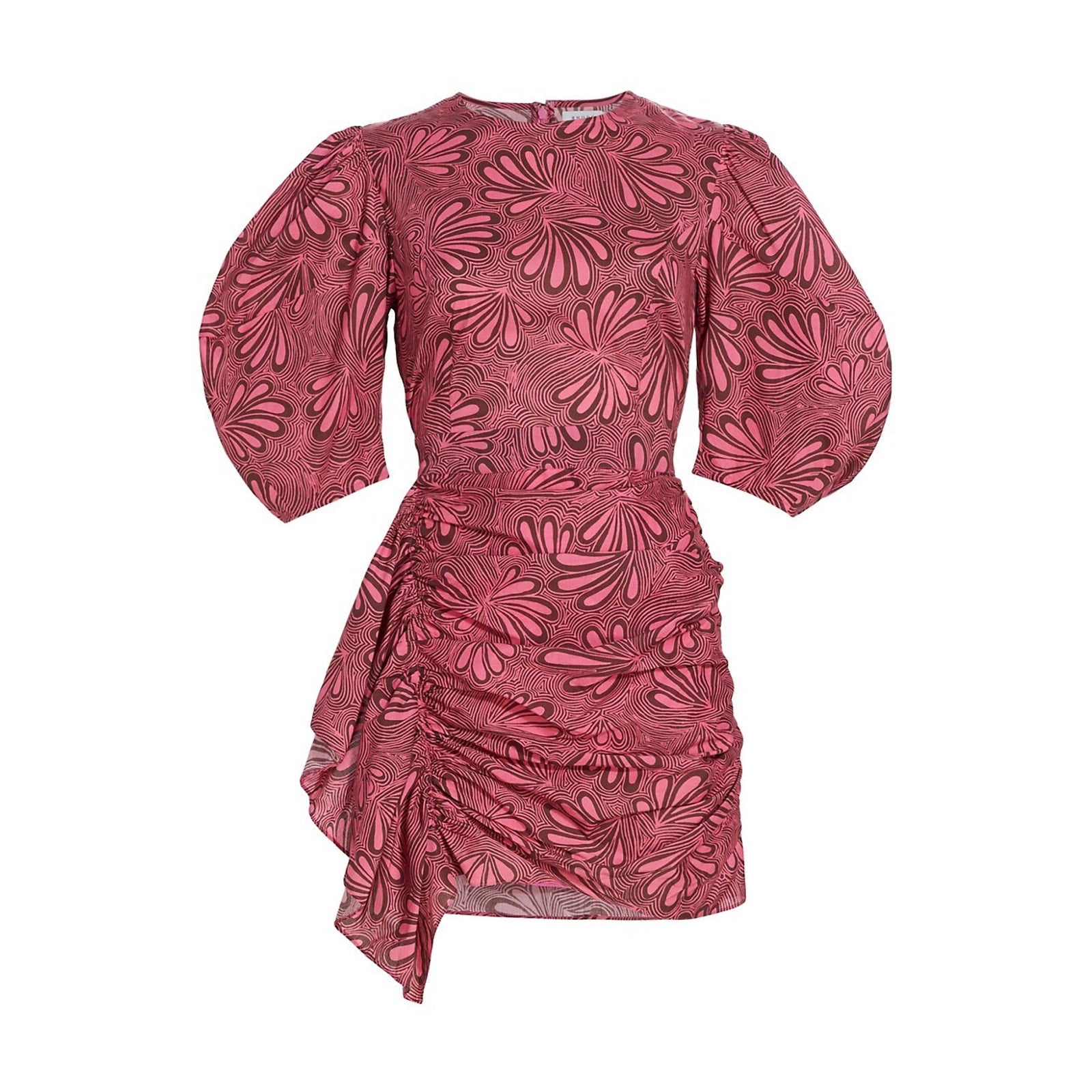 Rhode 'Pia' Pink Cotton Ruched Mini Dress Size 6