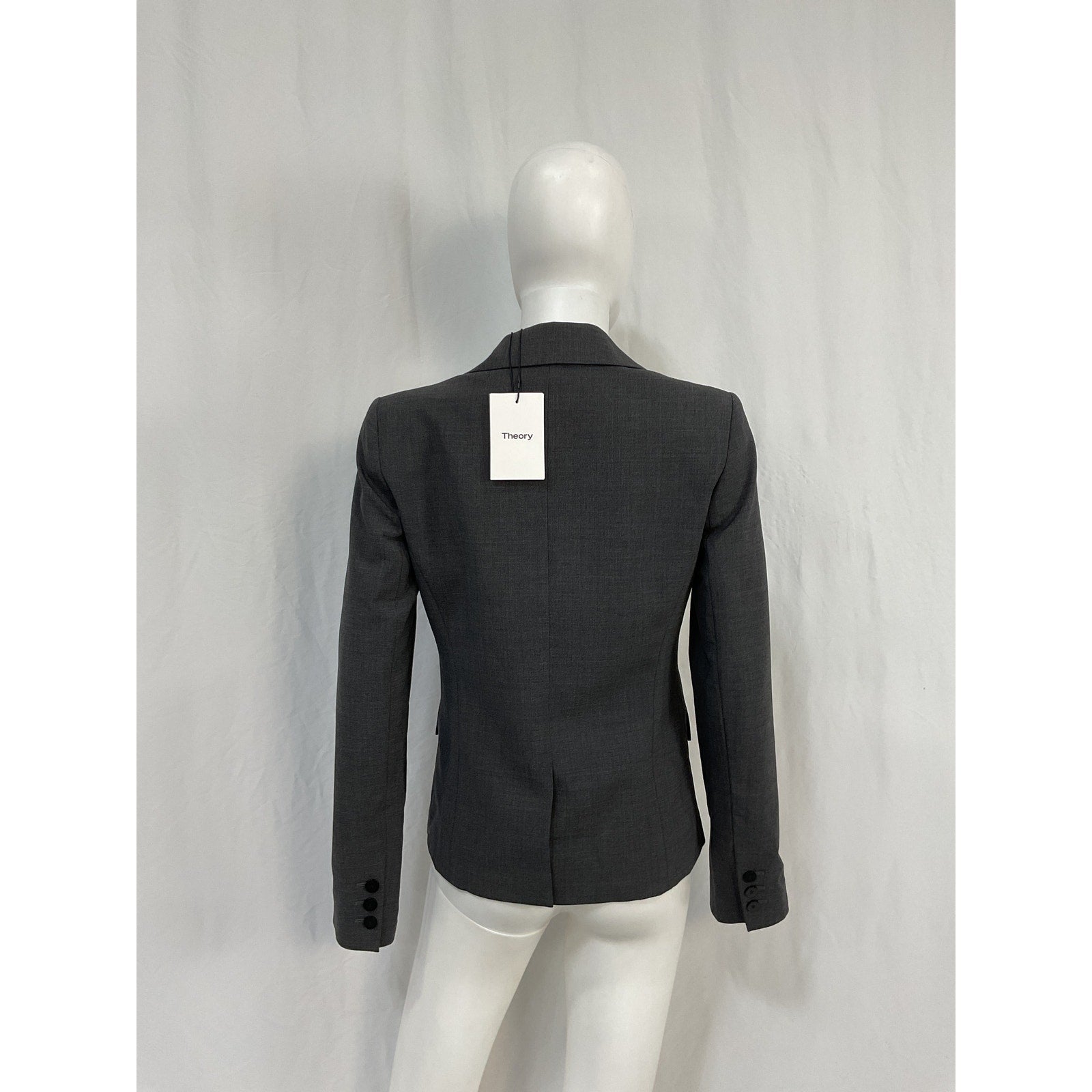 Theory 'Etiennette' Grey Wool Blazer Size 2 - NWT