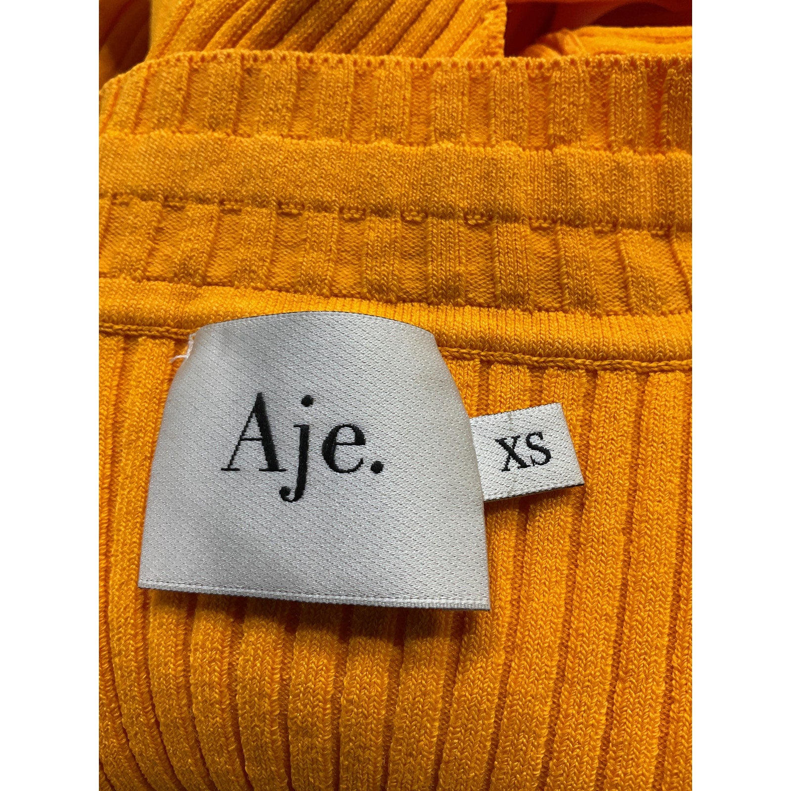 Aje 'Edner' Gold Cropped Knit Open Back Top Size XS