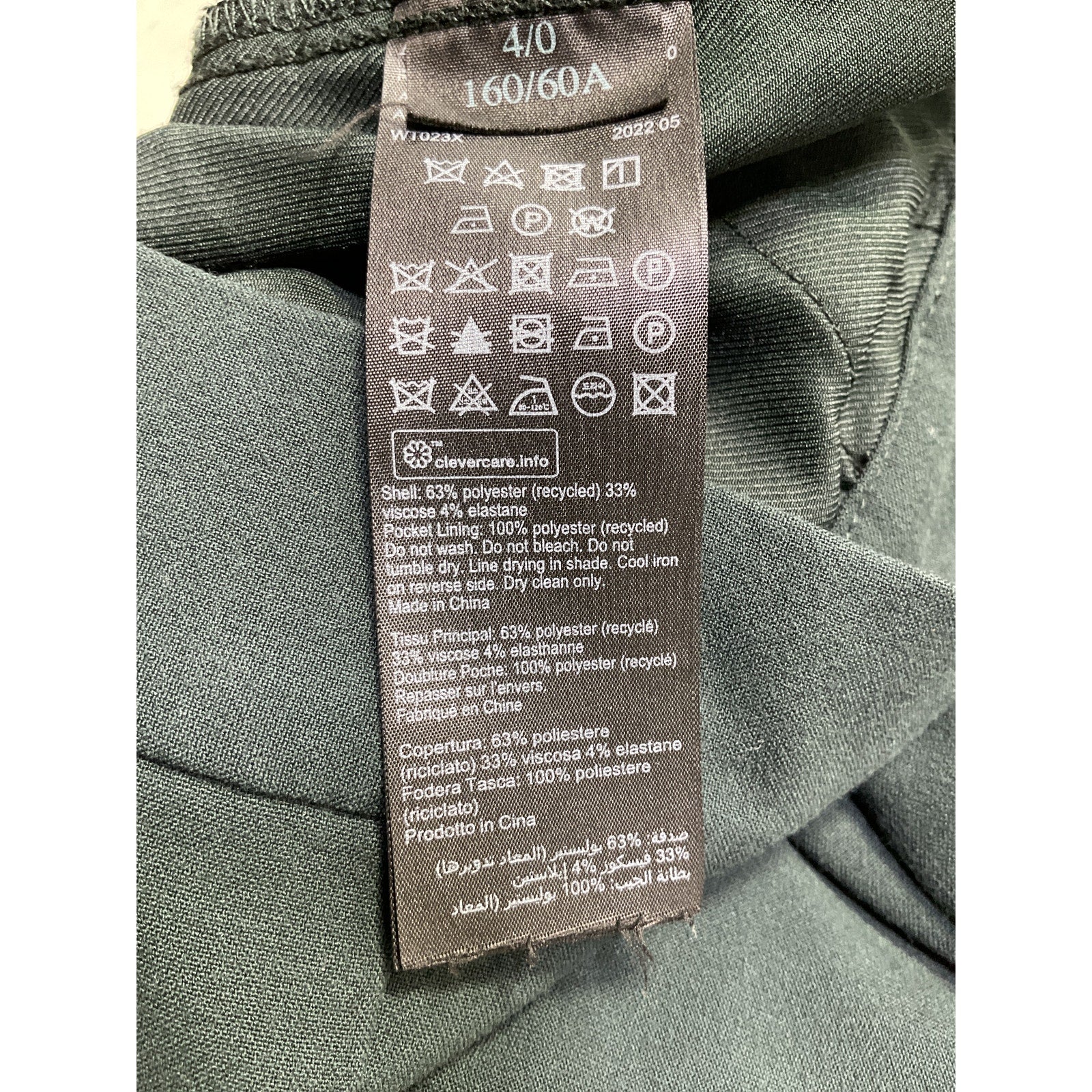 Allsaints 'Aleida' Green Polyester Tri Trouser Size 0