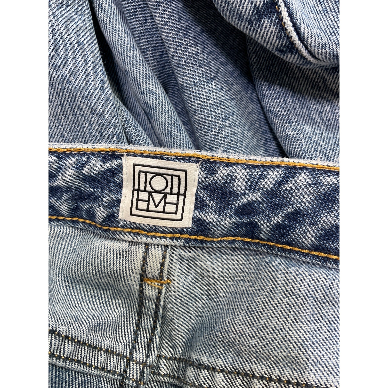 Toteme 'Cropped' Blue Straight-Leg Denim Jeans Size 26
