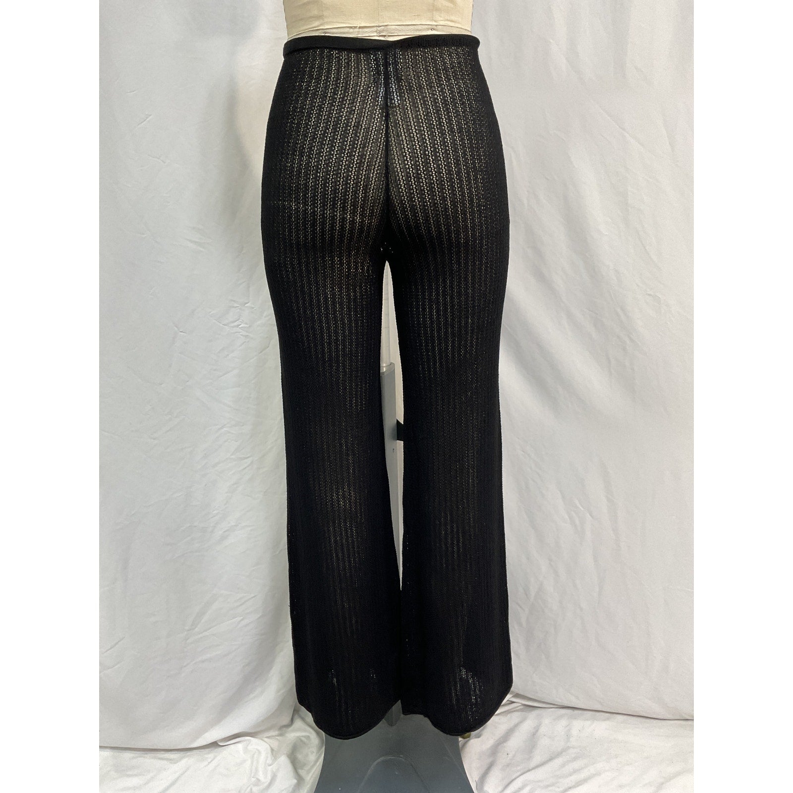 Leset 'Jasmine Pointelle' Black Viscose Pant Size S