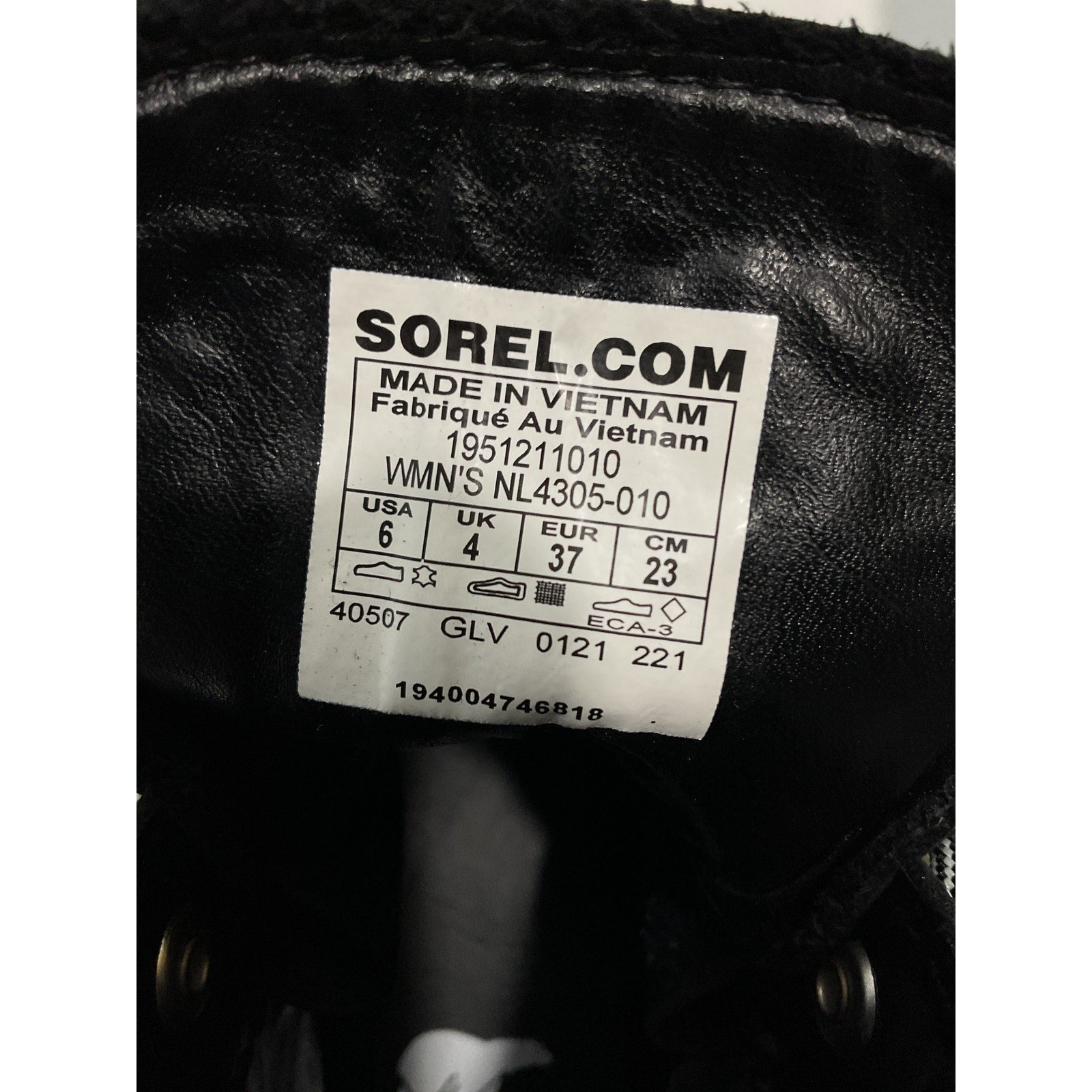 Sorel 50mm Black Brex Boot Lace With Chu Size 6B