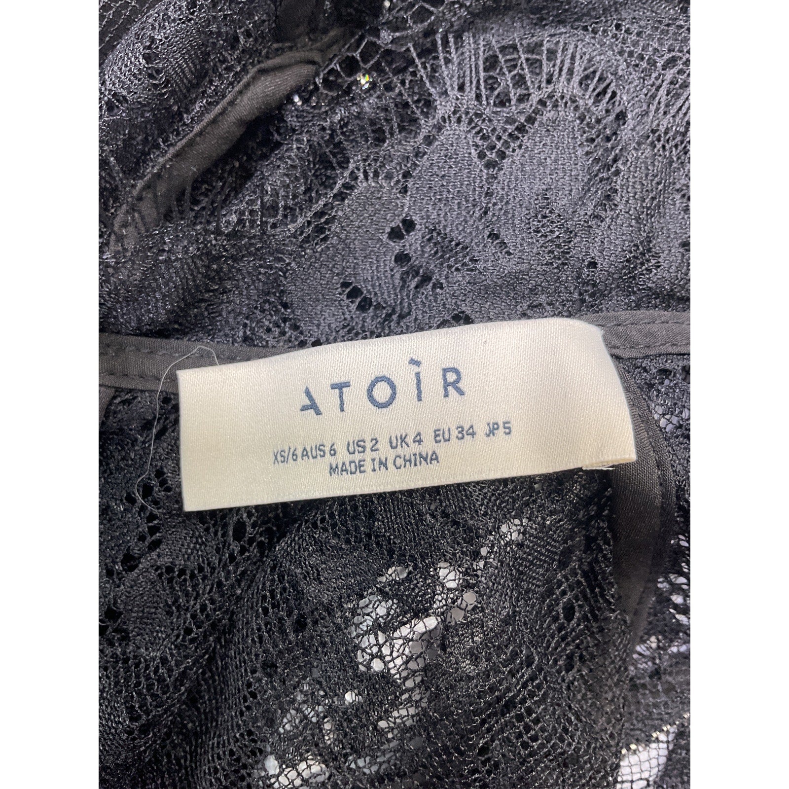 Atoir 'The Celina' Black Cotton Top Size XS