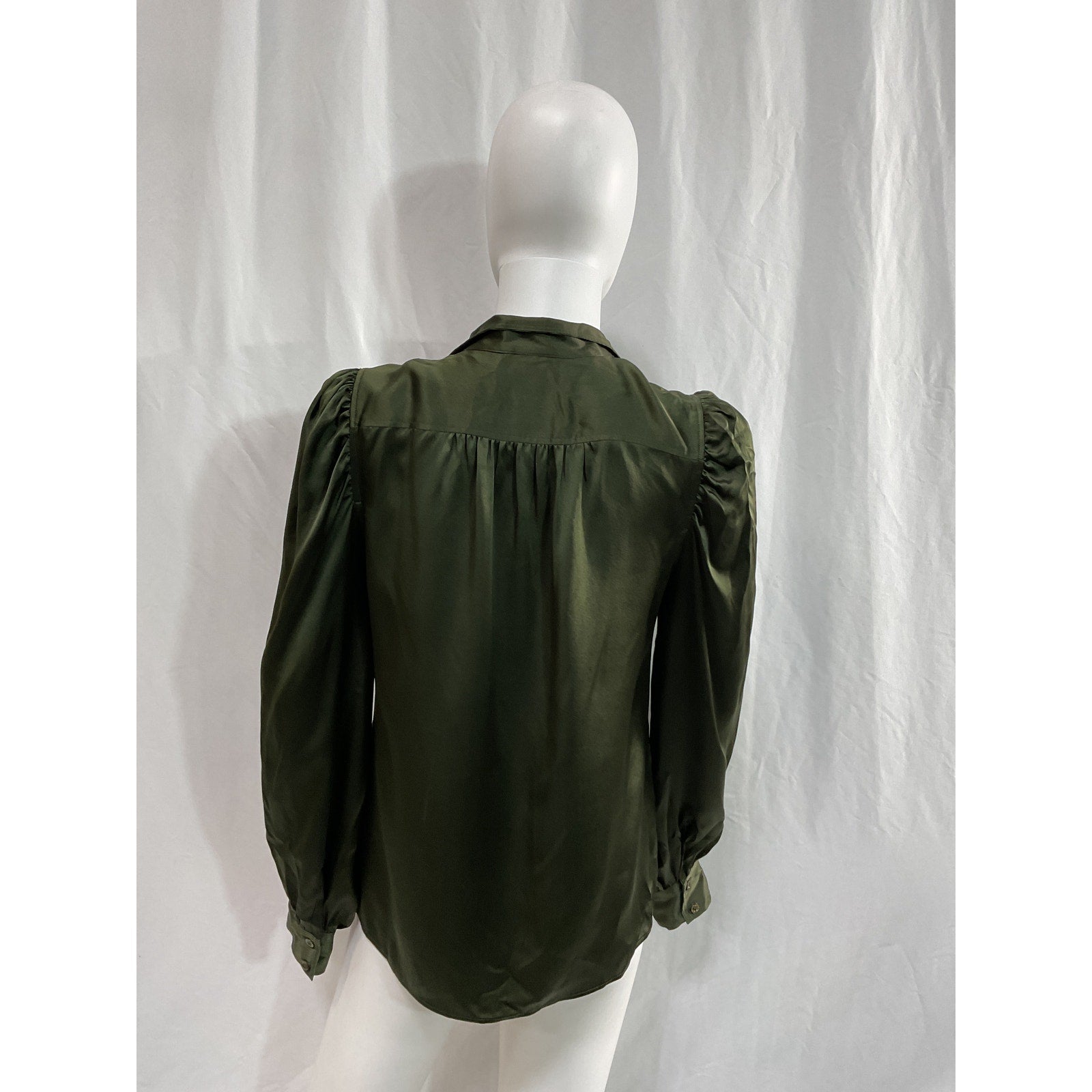 Frame 'Gillian' Green Long Sleeve Top Size XS