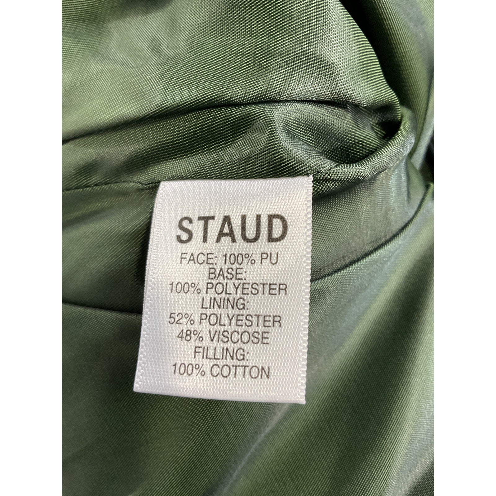 Staud 'Dice' Green Vegan Leather Diamond Quilted Skirt Size 0