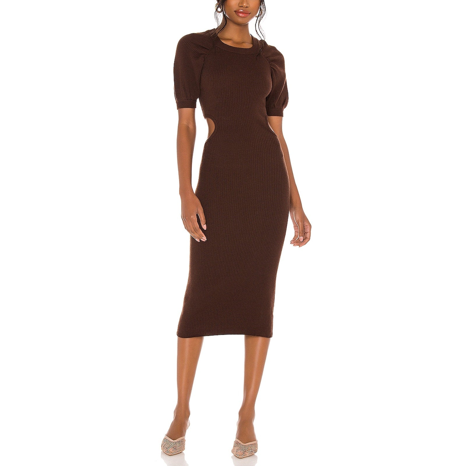 Lpa 'Clementine' Brown Cut Out Dress Size L - NWT