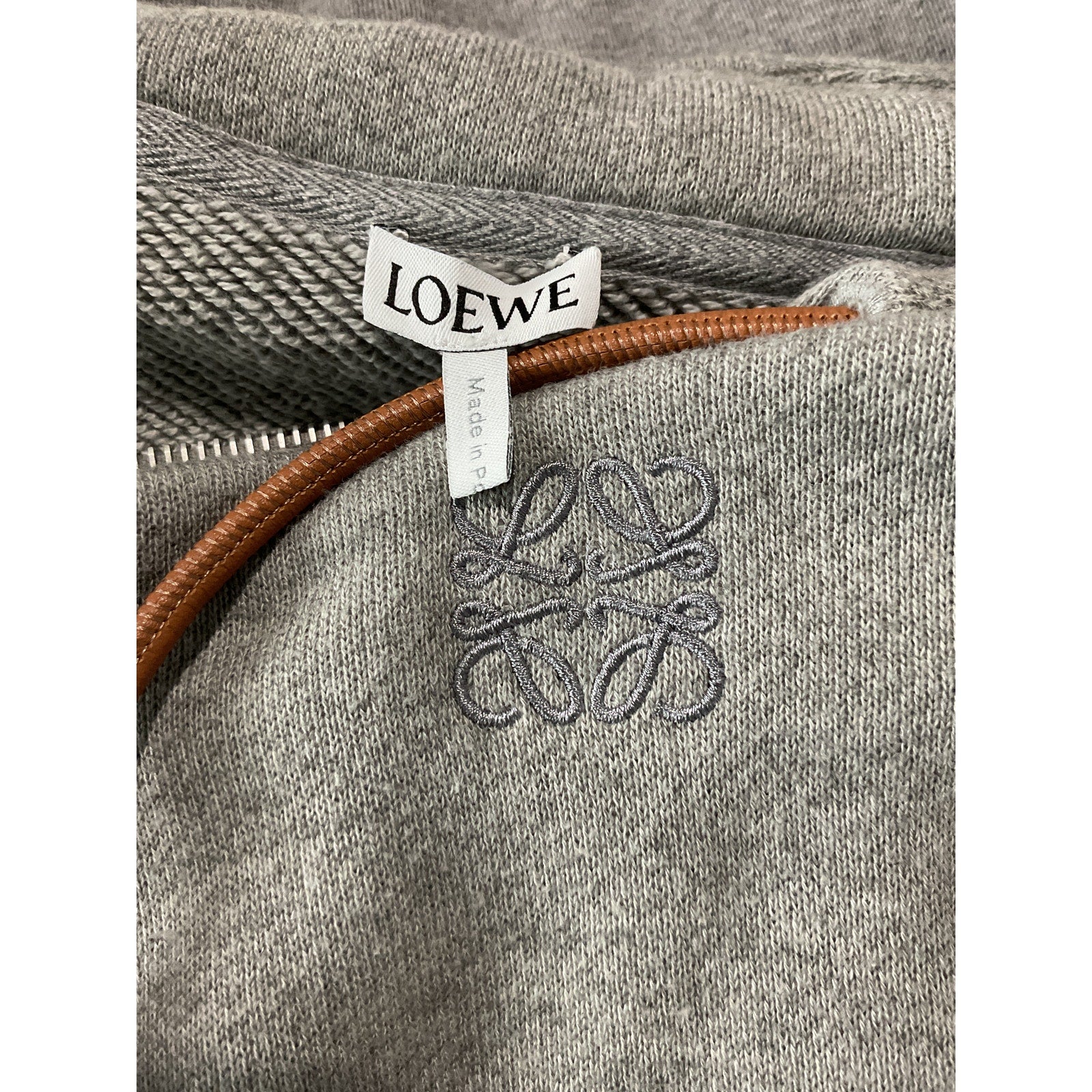 Loewe 'Flamenco' Grey Cotton Hoodie Size XS
