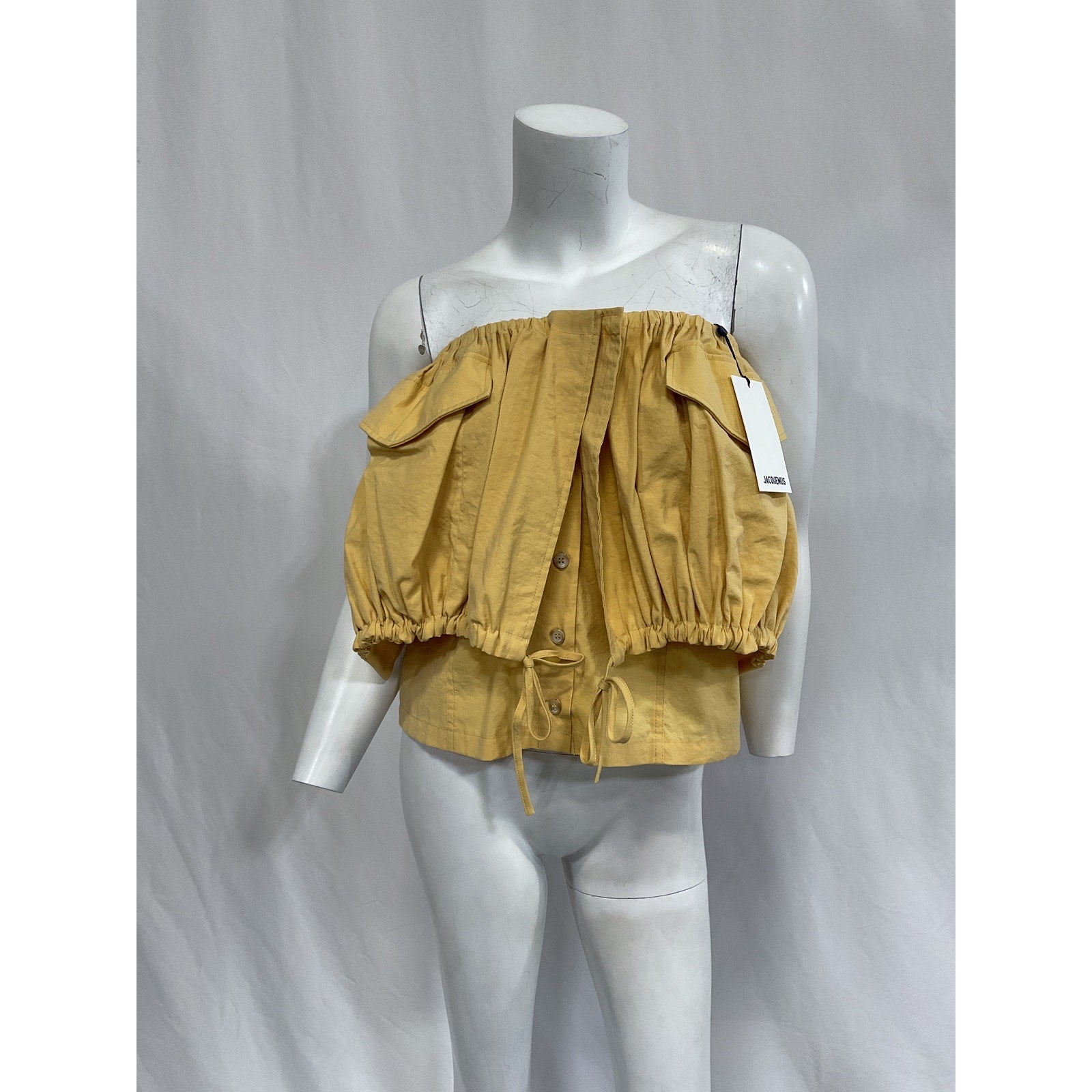 Jacquemus 'La Jupe Cueillette' Yellow Button Front Mini Skirt Size 36 - NWT
