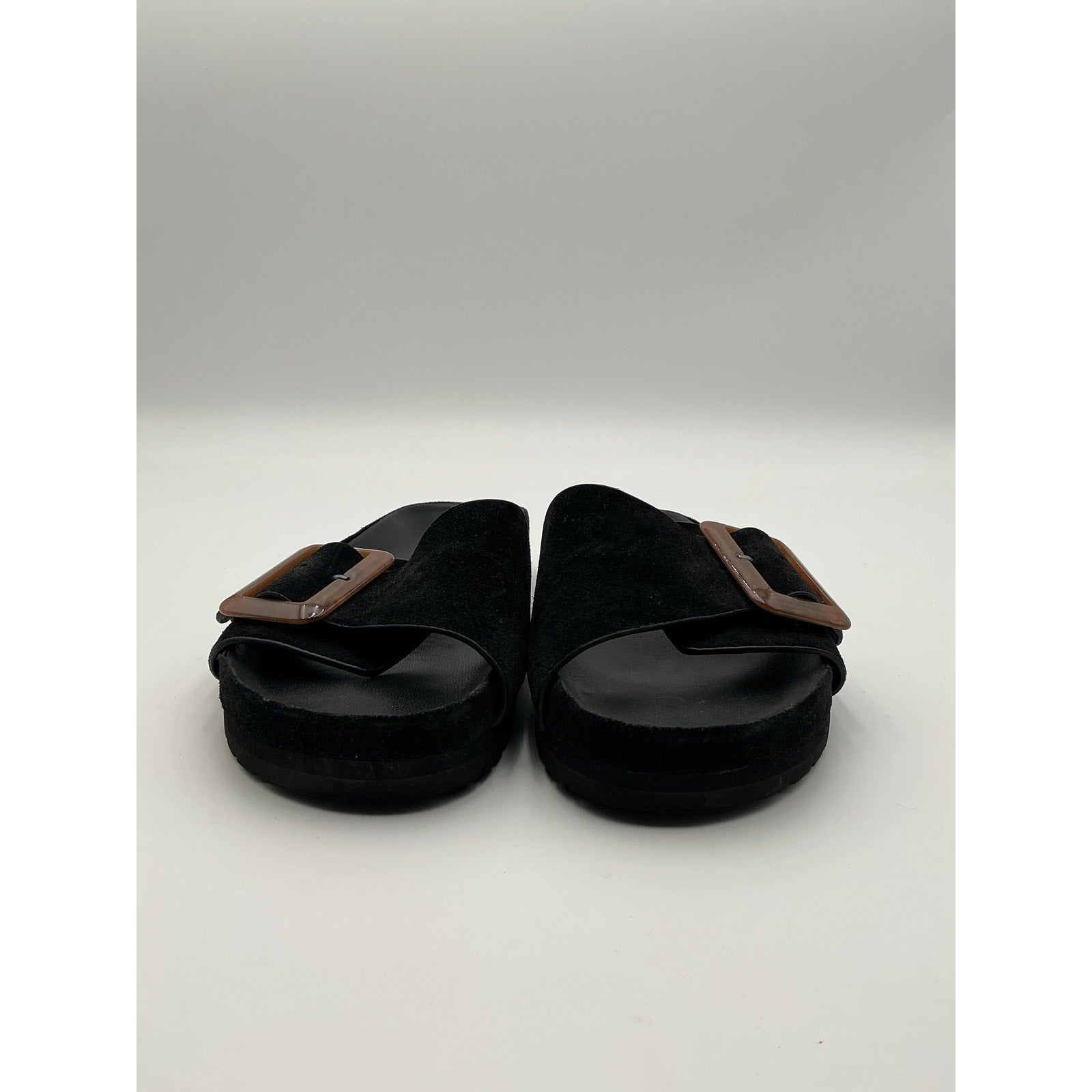 Vince 'Grant' Black Leather Slide Sandal Size 7.5
