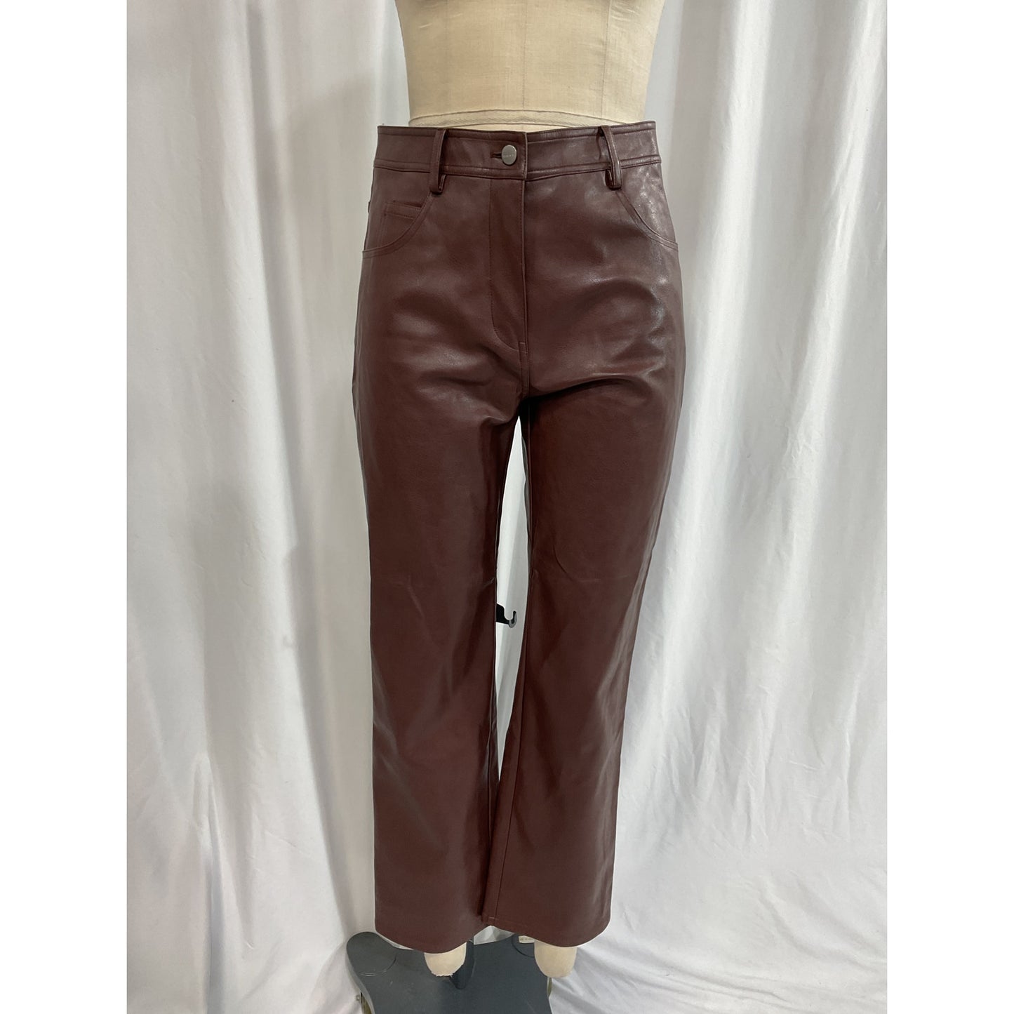 Miaou 'Junior' Brown Vegan Leather Pant Size M