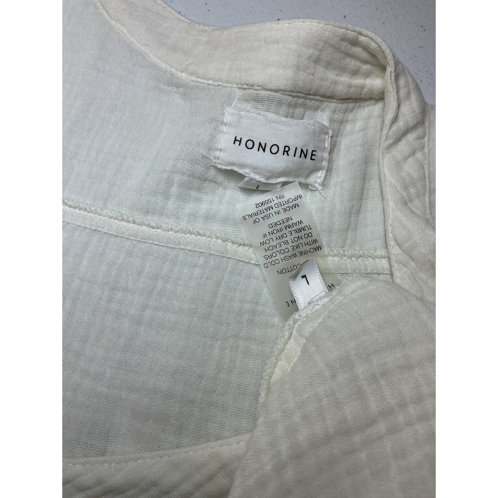Honorine 'Georgia' White Cotton Cotton-Seersucker Midi Dress Size L
