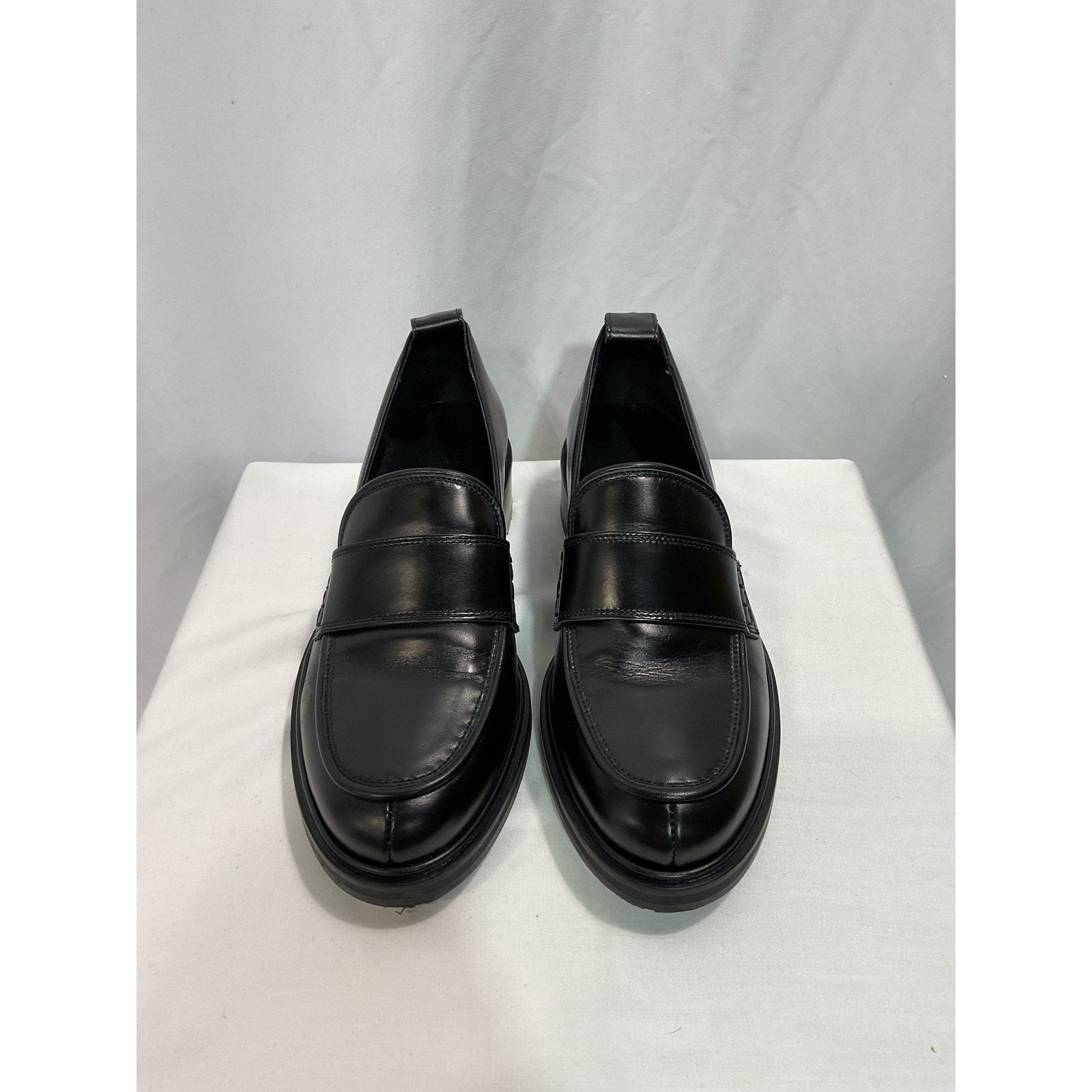 Aeyde 'Ruth' Black Leather Loafers Size 9.5