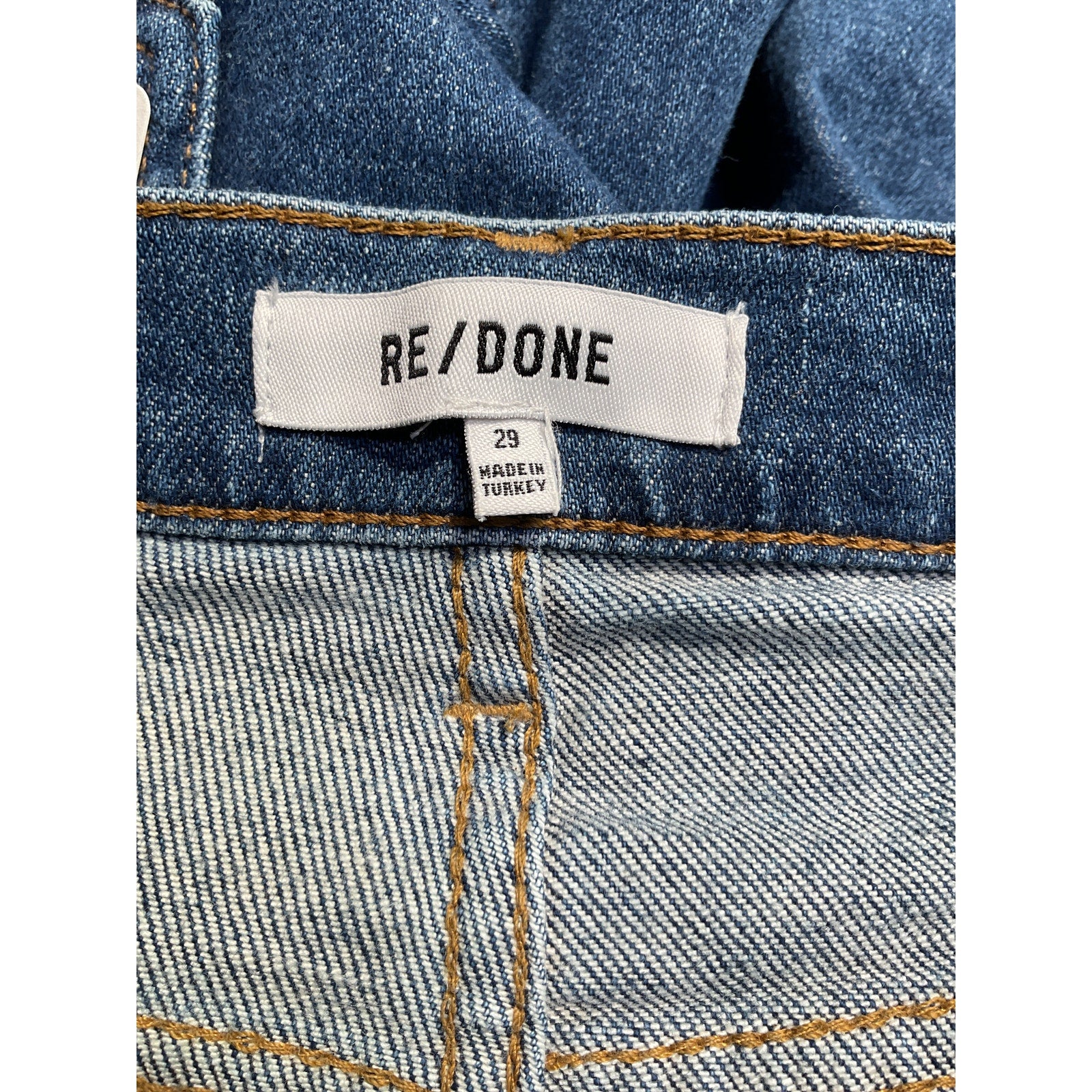 Re/Done '90S' Blue Cotton High-Rise Ankle Cropped Jeans Size 29 - NWT