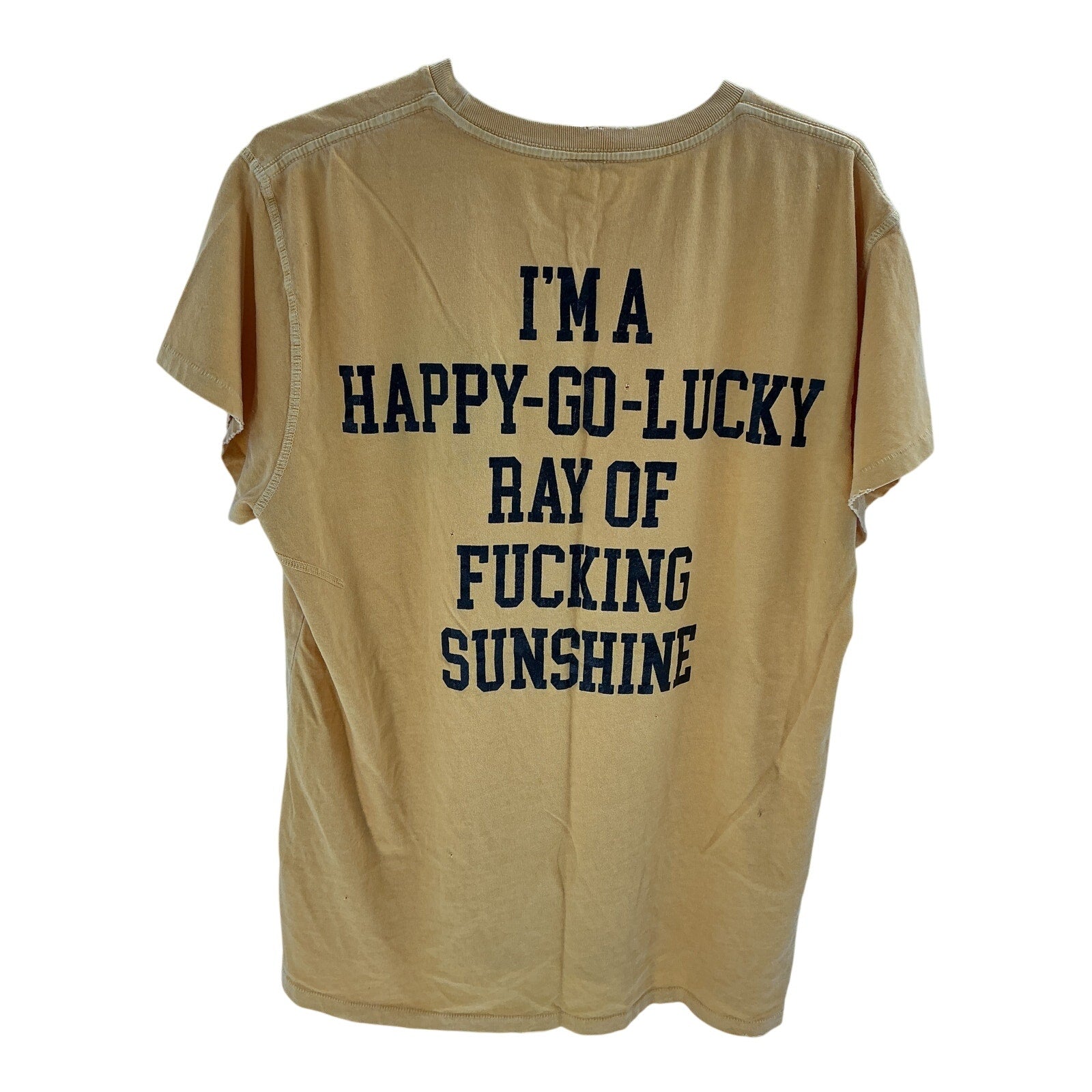 Madeworn Yellow Cotton Happy - Go - Lucky Tee Size L