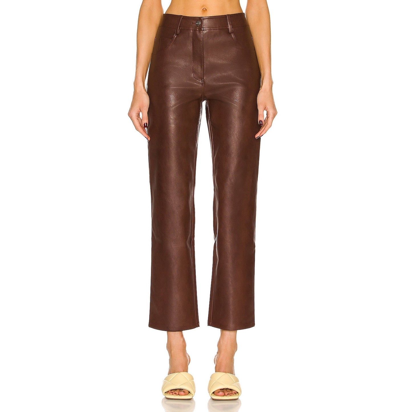 Miaou 'Junior' Brown Vegan Leather Pant Size M