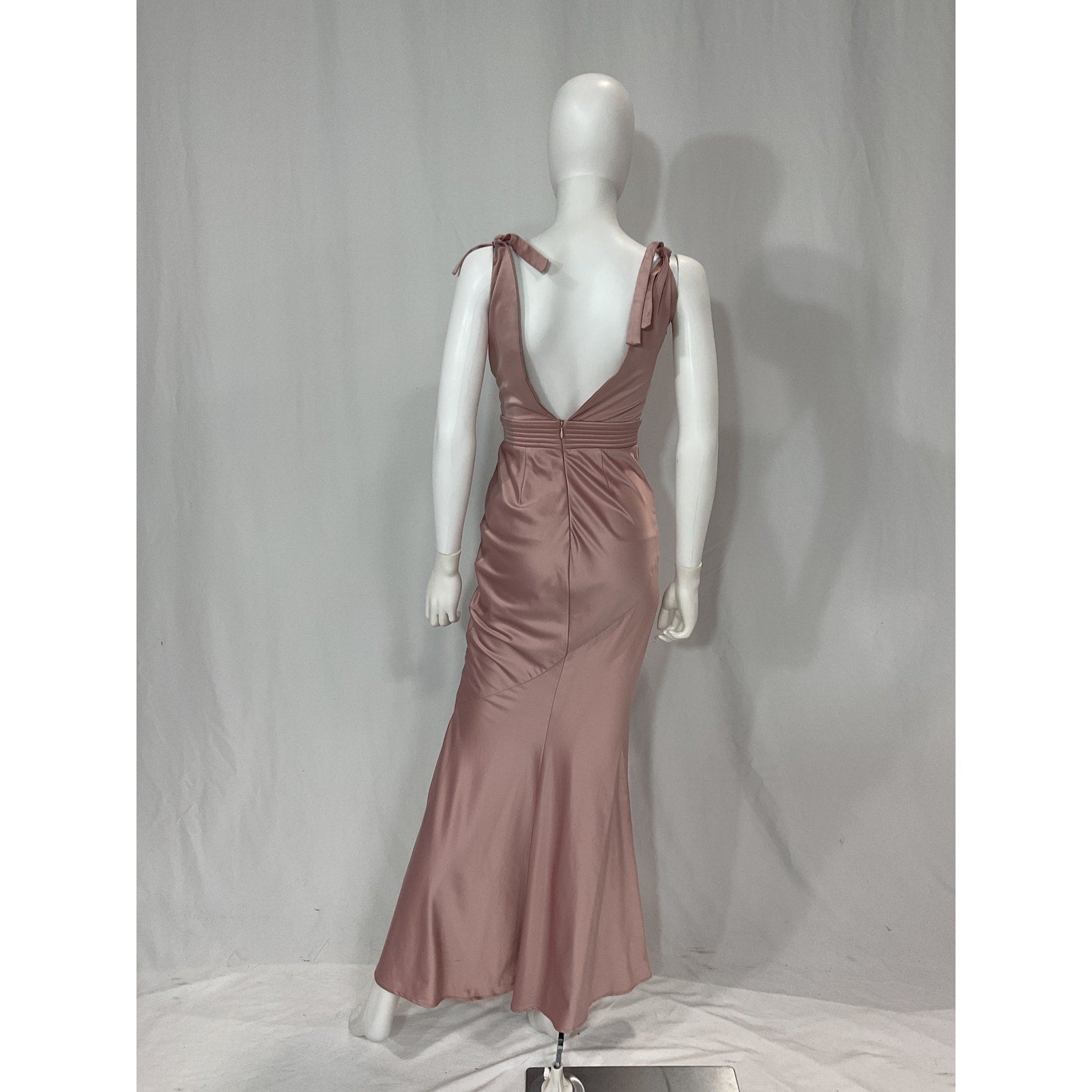 Zhivago 'Beloved' Pink Satin Quilted Trim Gown Size 2