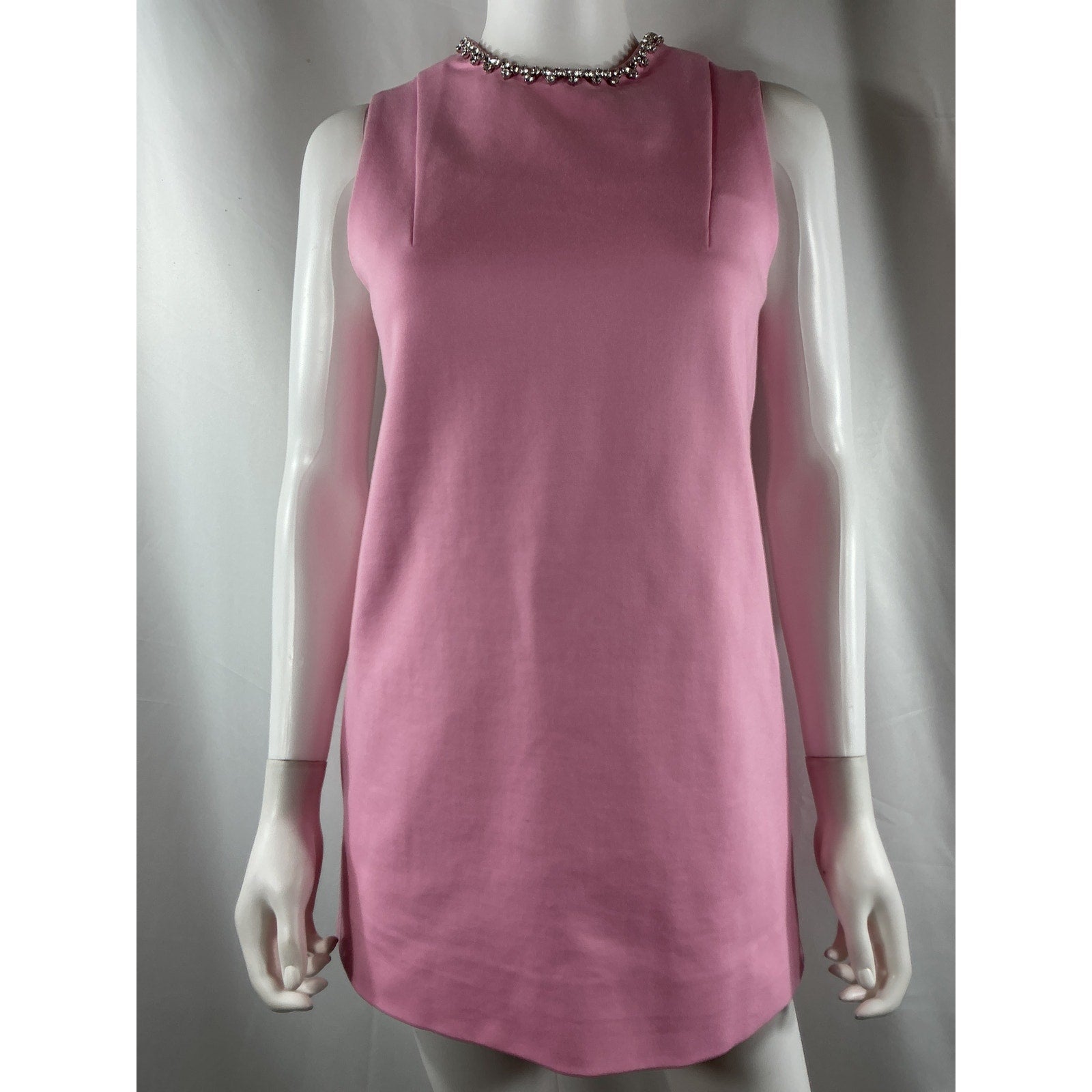 Area Crystal Heart Pink Rayon Back Dress Size XS