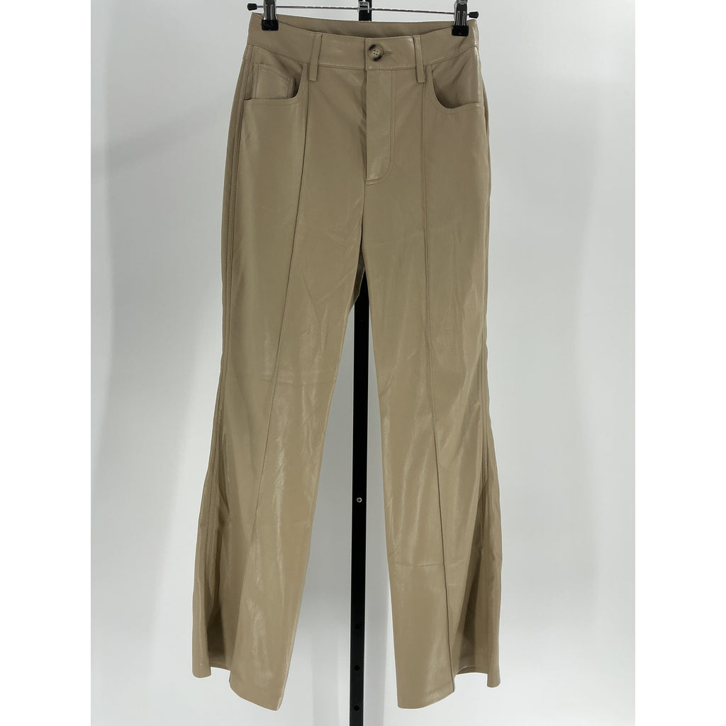 Nanushka 'Zoey' Beige Polyester Cropped Flared Pants Size XS