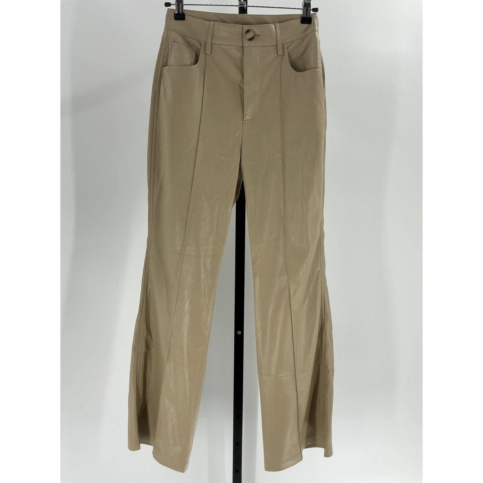 Nanushka 'Zoey' Beige Polyester Cropped Flared Pants Size XS