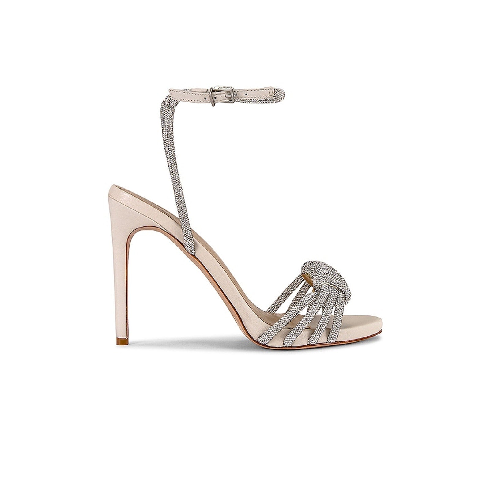 Schutz 'Jewell' Silver Crystal Embellished Stioletto Heel Sandal Size 8